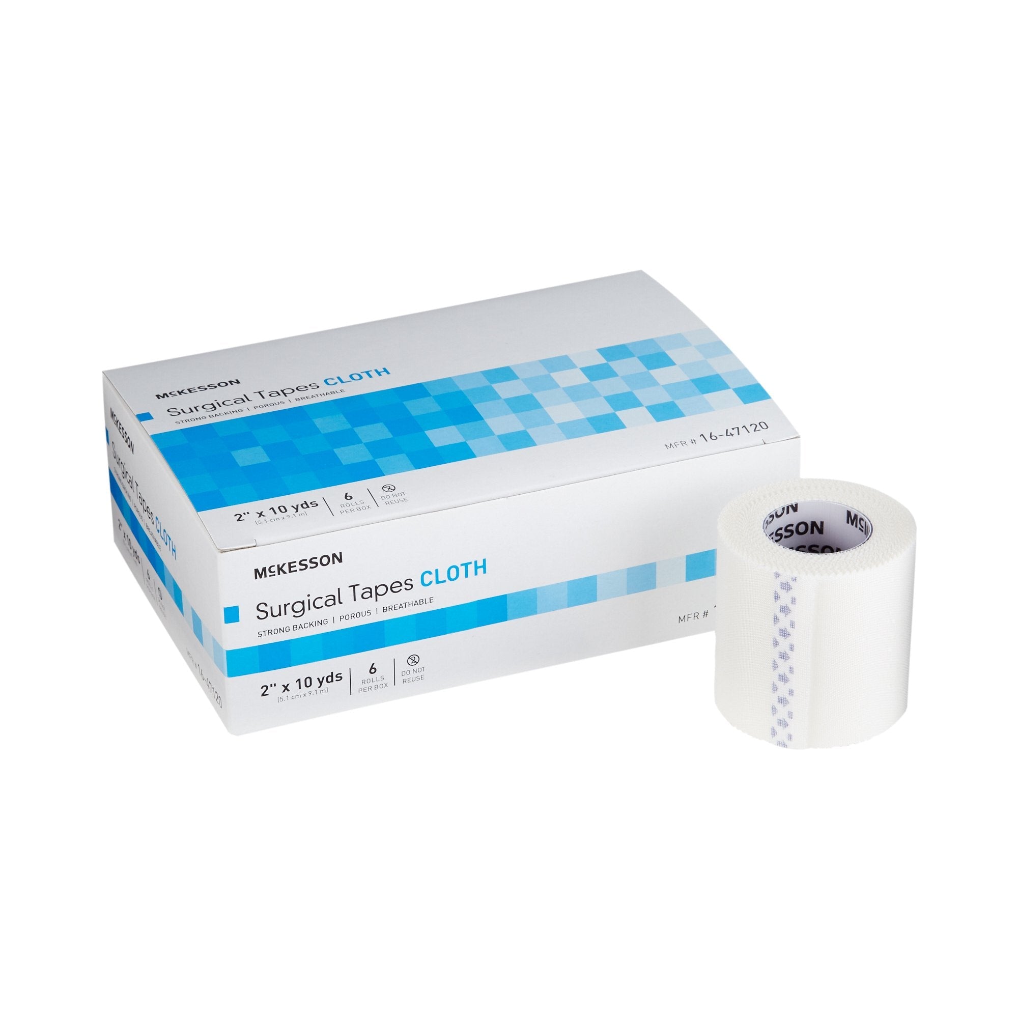 McKesson Silk-Like Cloth Medical Tape, 2 Inch x 10 Yard, White (6 Units)