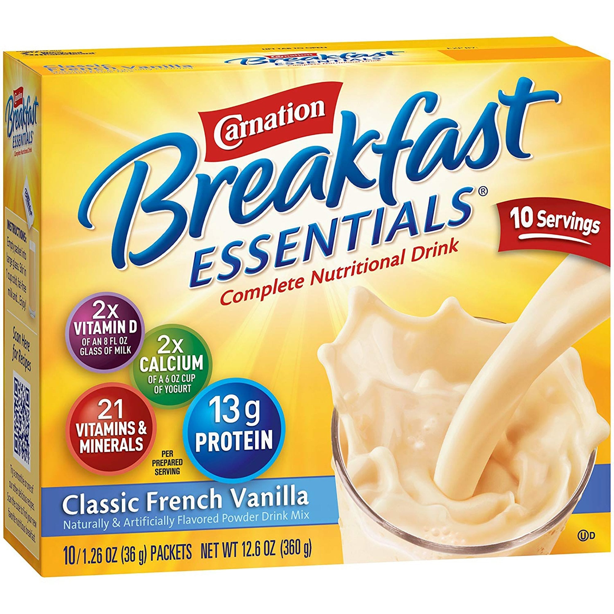 Carnation Breakfast Essentials® Vanilla Nutritional Drink (10 Units)