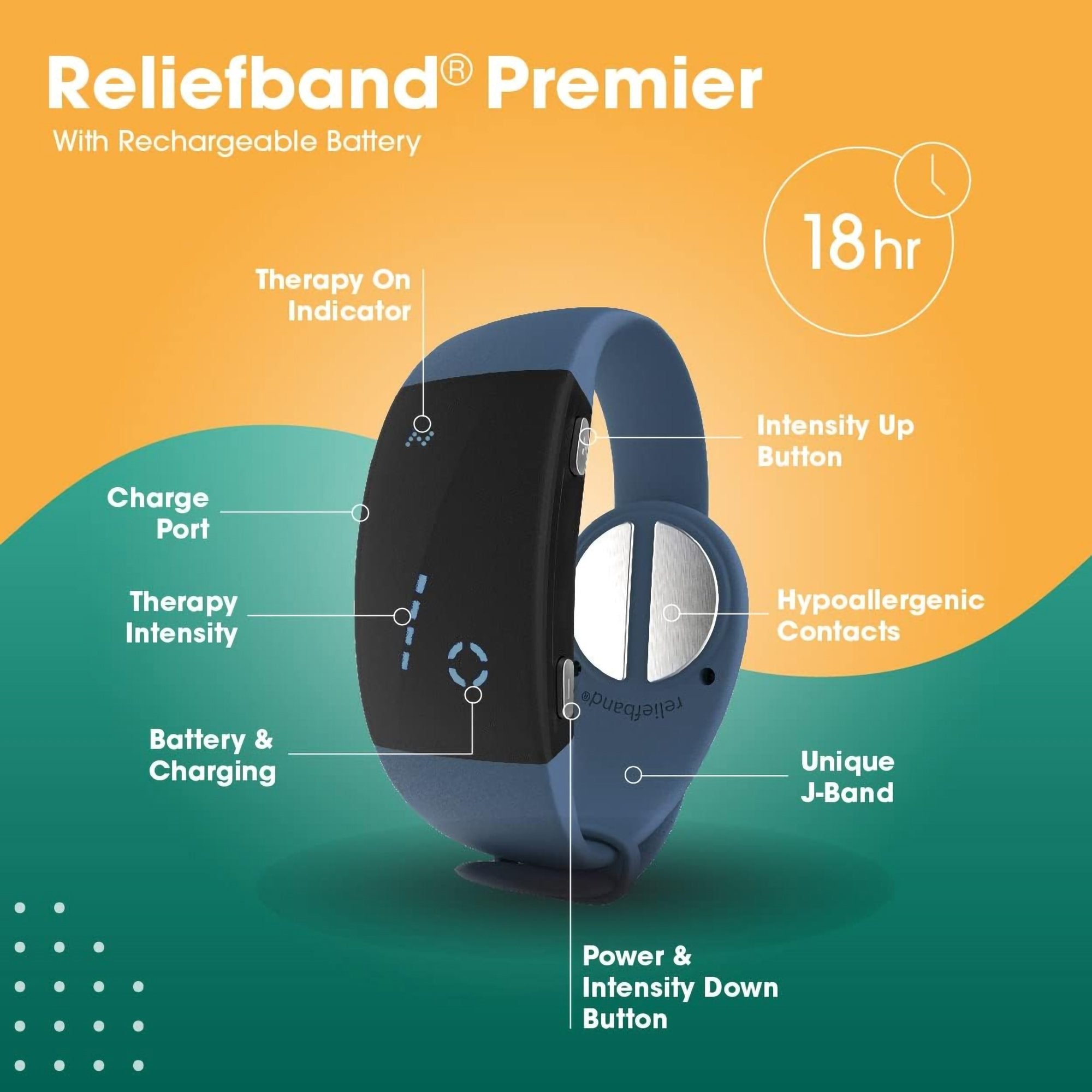 Reliefband® Premier Nausea Relief, Denim Slate Blue (24 Units)