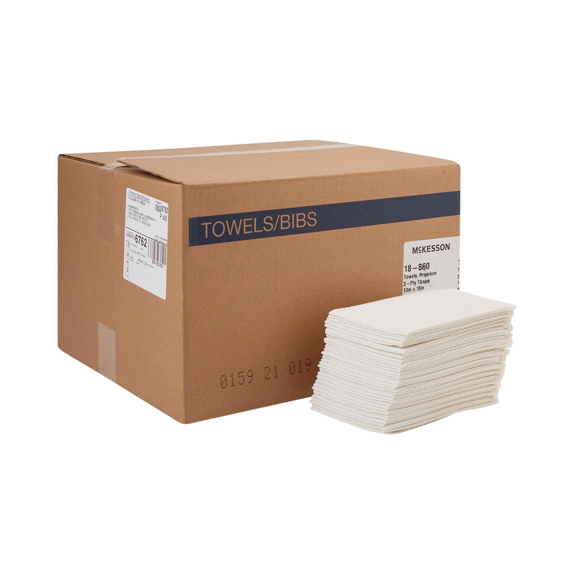 McKesson Nonsterile White Procedure Towels, 13 x 18 Inch (500 Units)