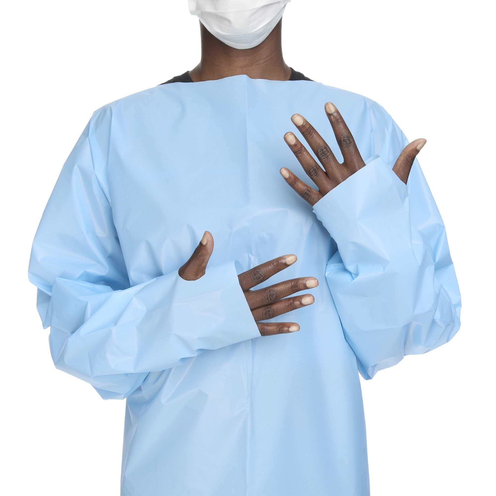McKesson Open Back Over-the-Head Protective Procedure Gown, Universal, Blue (75 Units)