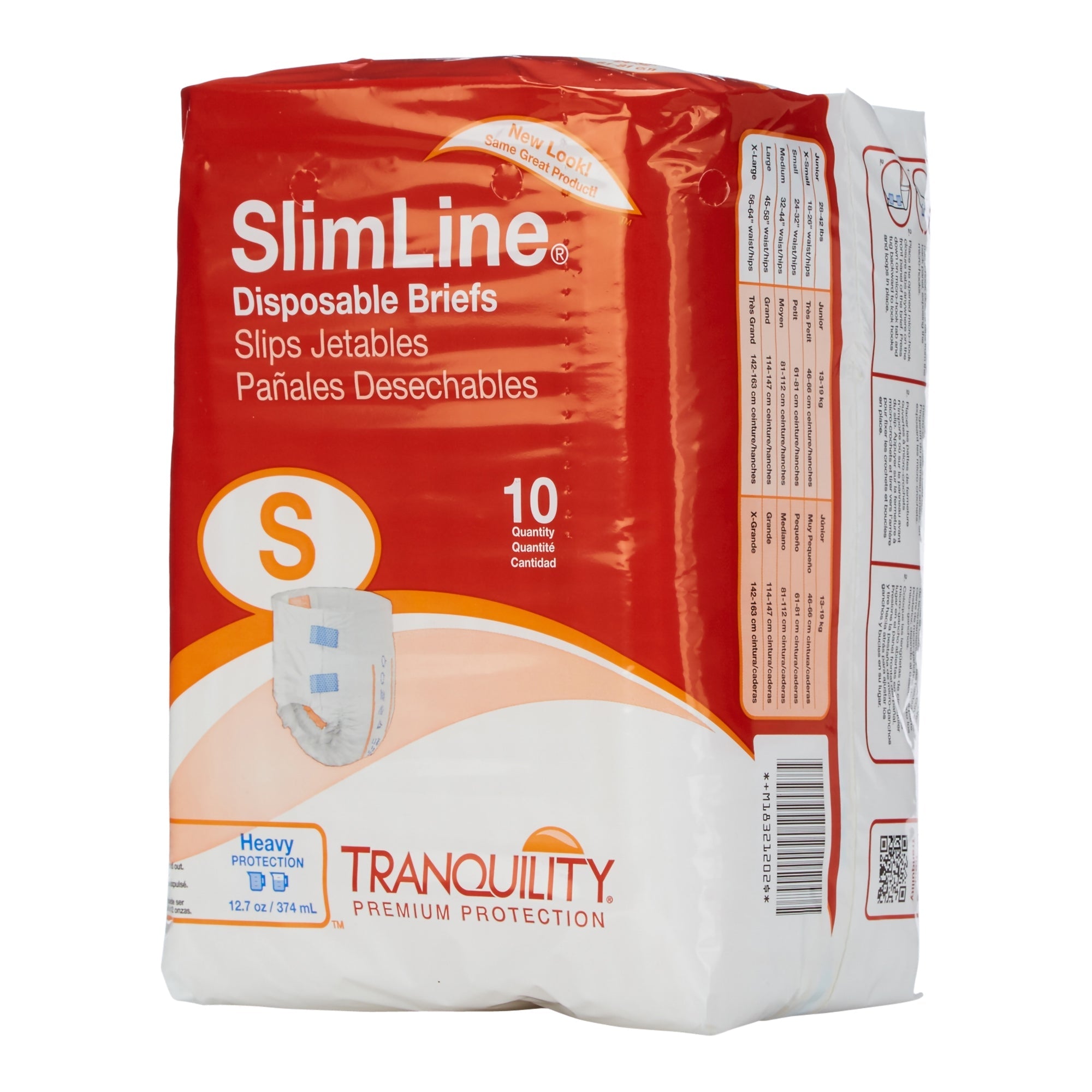 Tranquility® SlimLine® Small Incontinence Briefs - Heavy Absorbency (10 Pack)