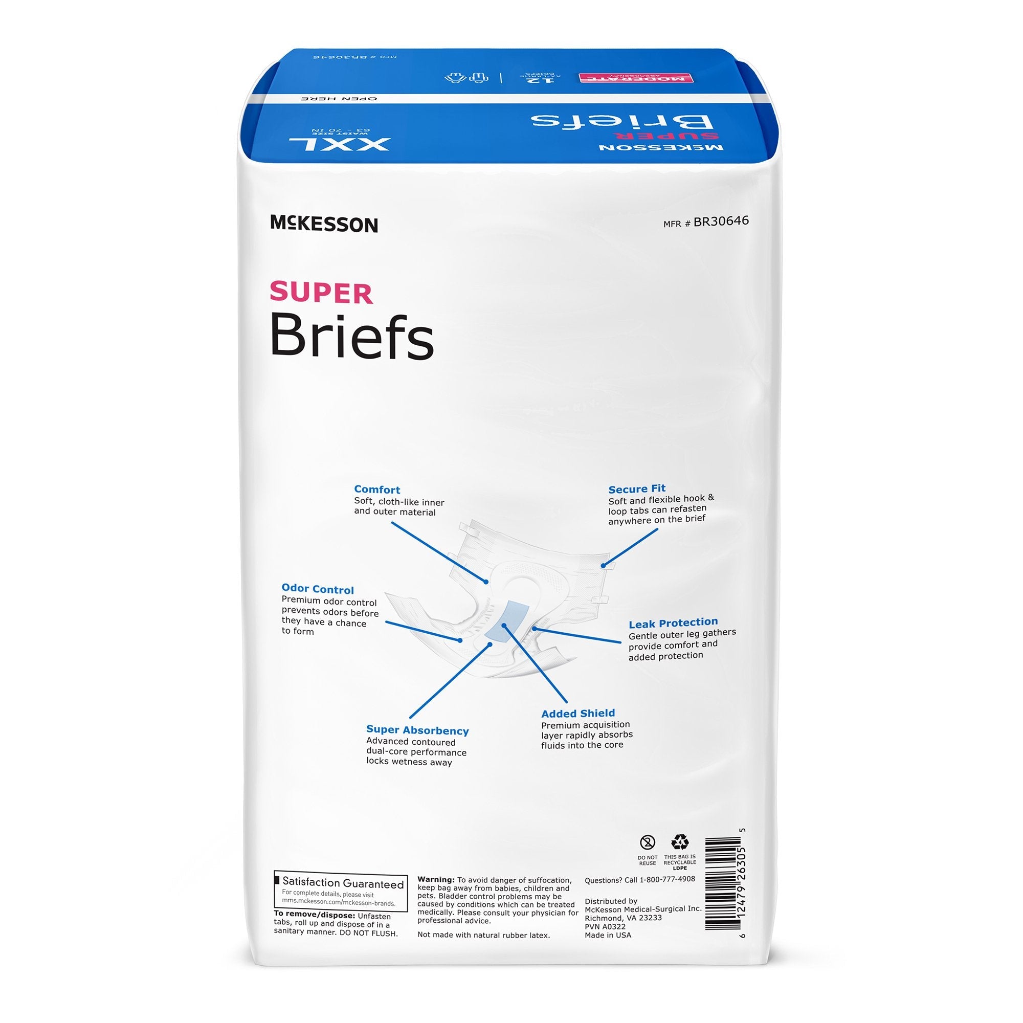 McKesson Super Briefs, 2X Large (12 Units)