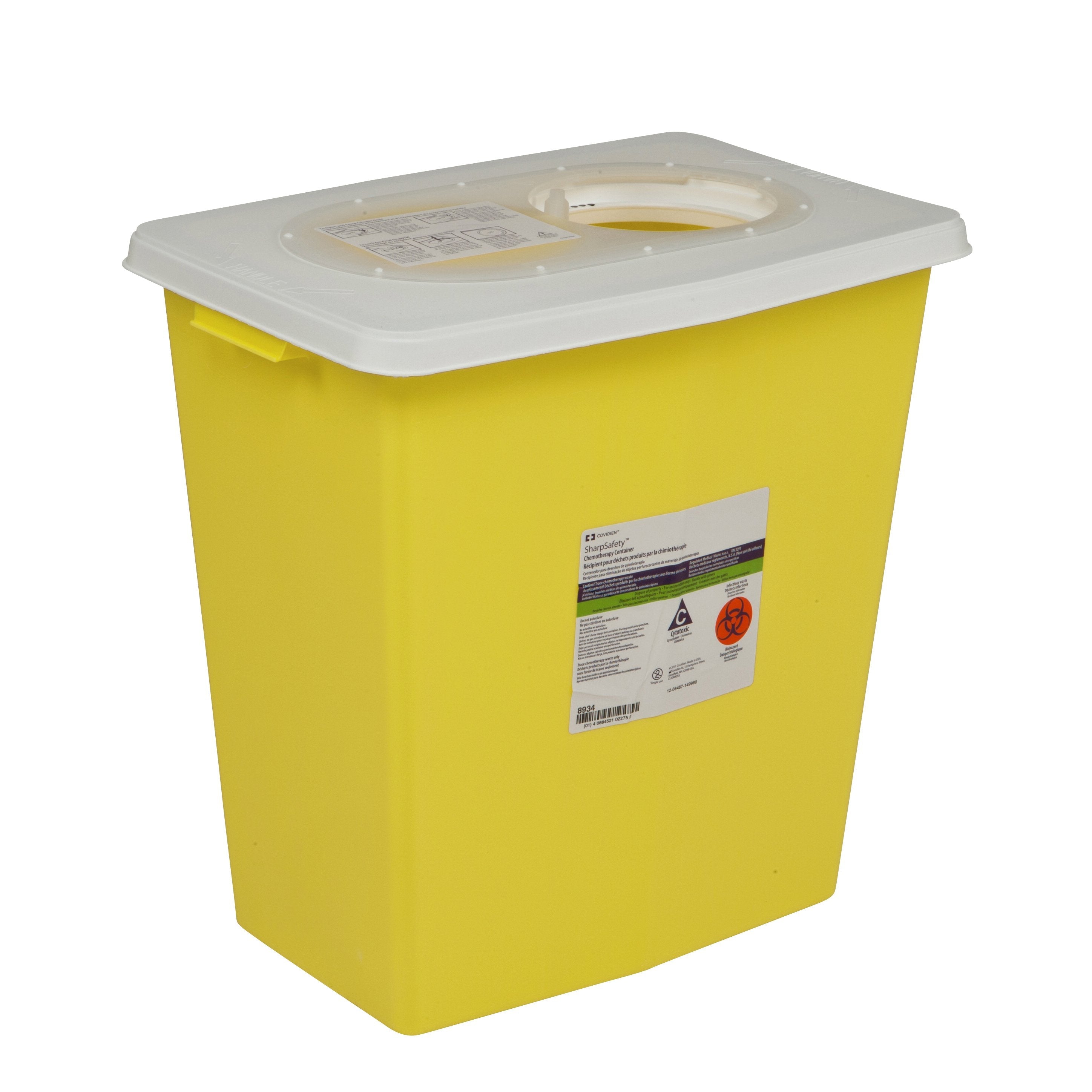 SharpSafety™ Chemotherapy Waste Container, 12 Gallon, 18¾ x 18¼ x 12¾ Inch (10 Units)