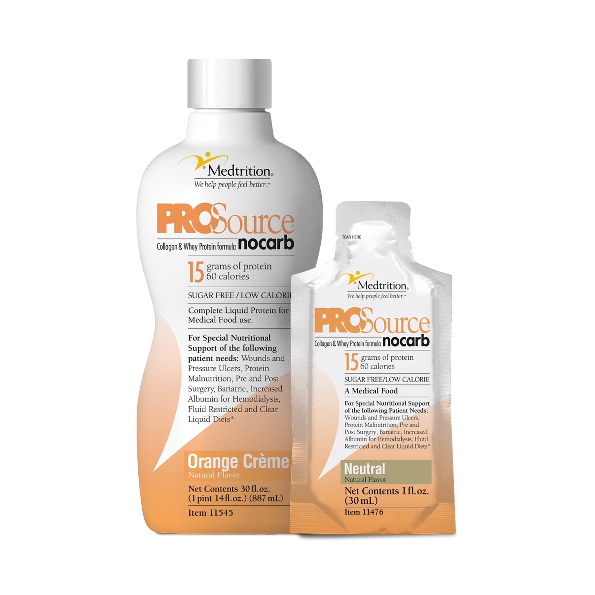 ProSource NoCarb™ Orange Crème Collagen & Whey Protein Formula, 32-ounce Bottle (1 Unit)