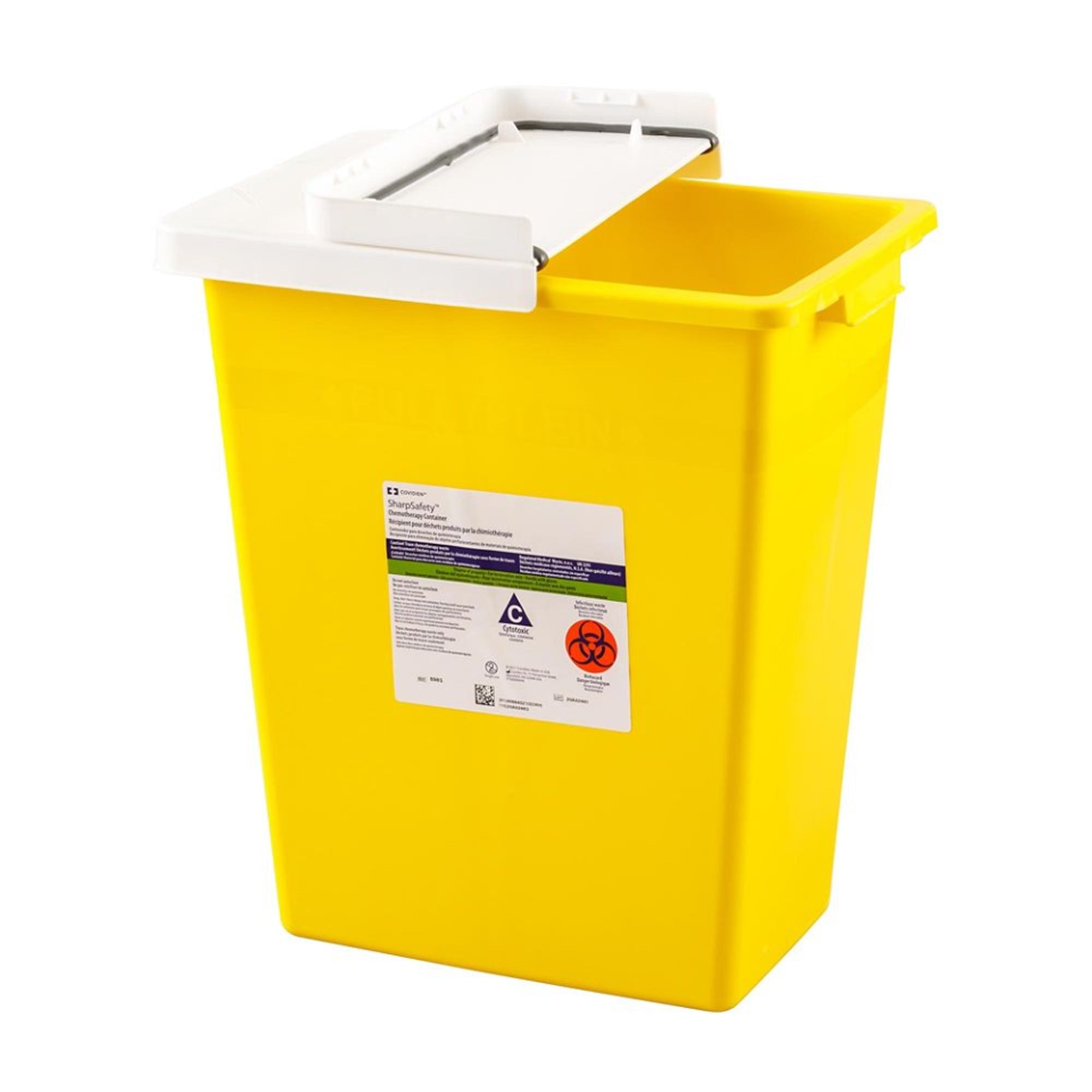 SharpSafety™ Chemotherapy Waste Container 8-Gallon with Hinged Lid