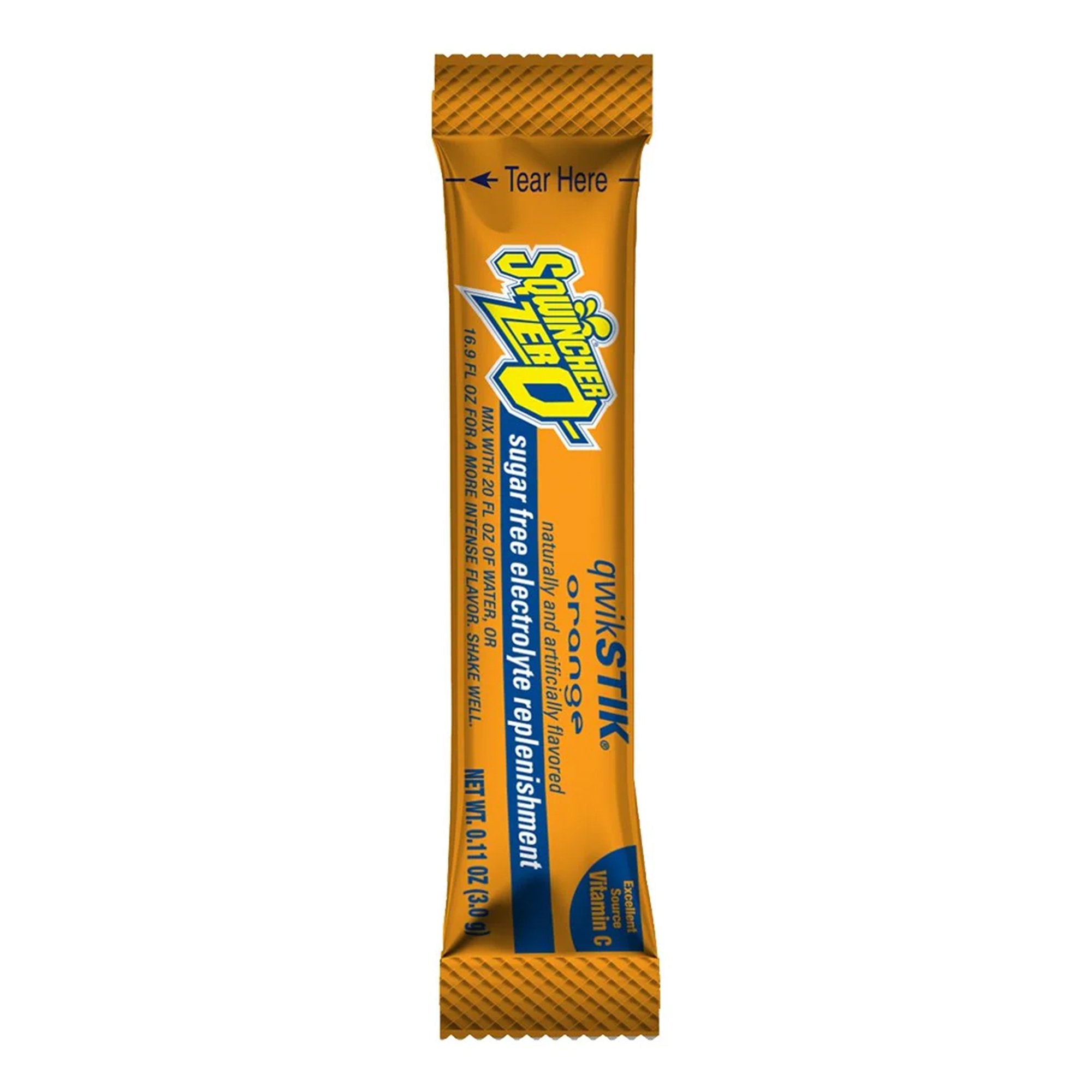 Sqwincher® Quik Stik® Zero Orange Electrolyte Replenishment Drink Mix (50 Units)