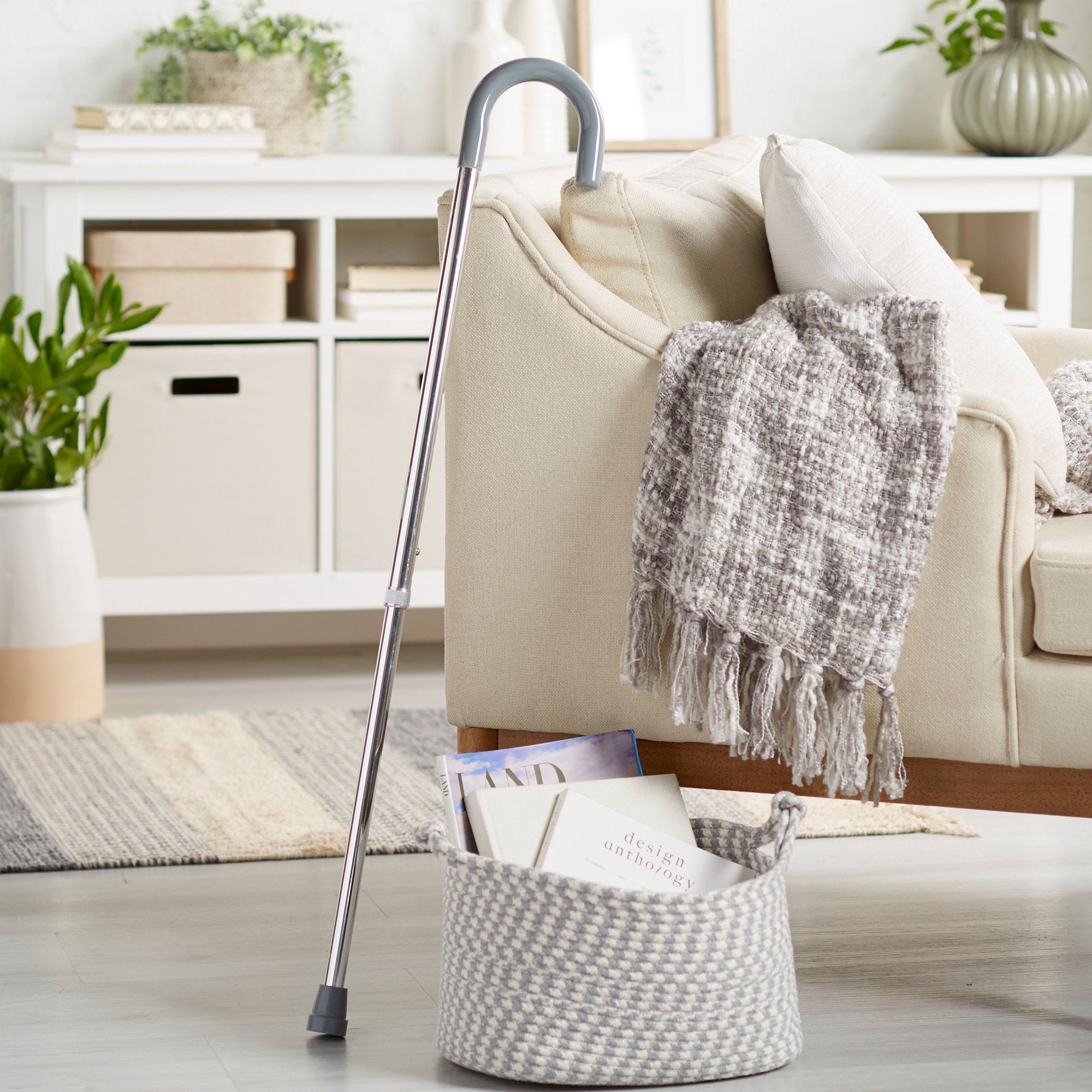 McKesson Round Handle Walking Cane, Aluminum, 29-3/4 – 38-3/4 Inch Height (6 Units)