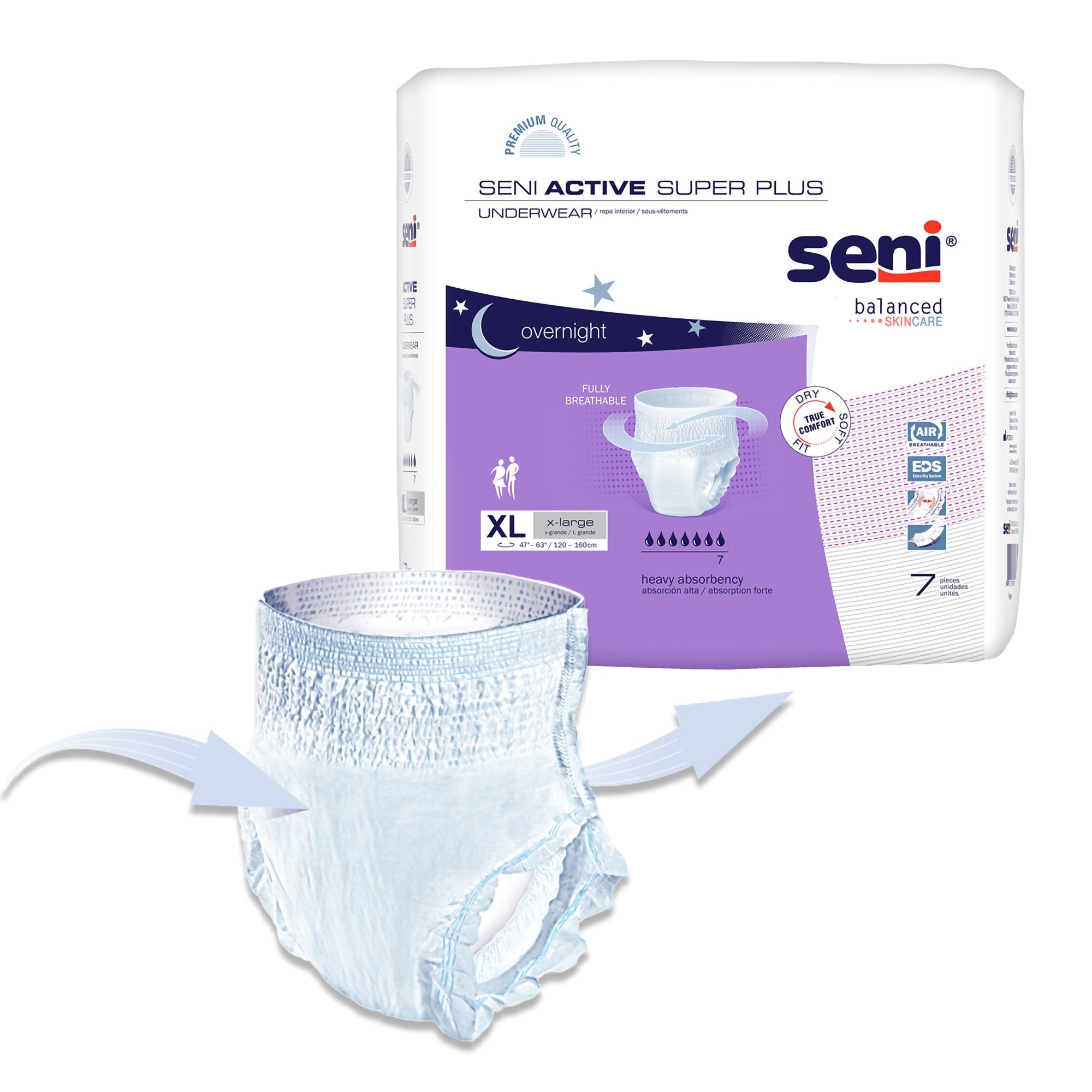 Seni® Active Super Plus Heavy Absorbent Underwear, Extra Large (7 Units)
