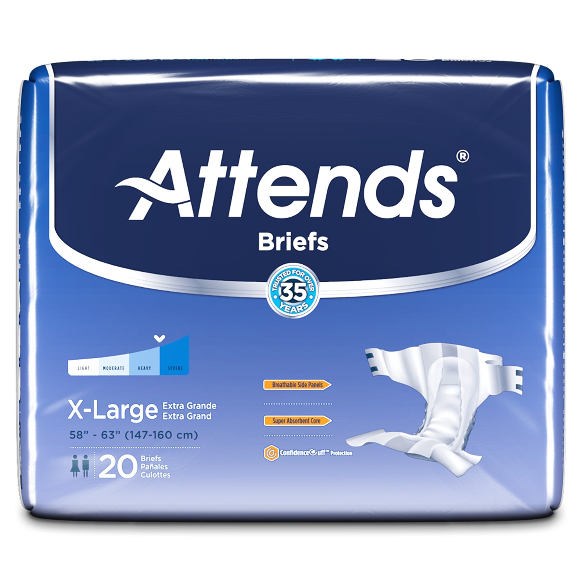 Attends Briefs XL Heavy Absorbency Adult Incontinence Aid - 20 Pack