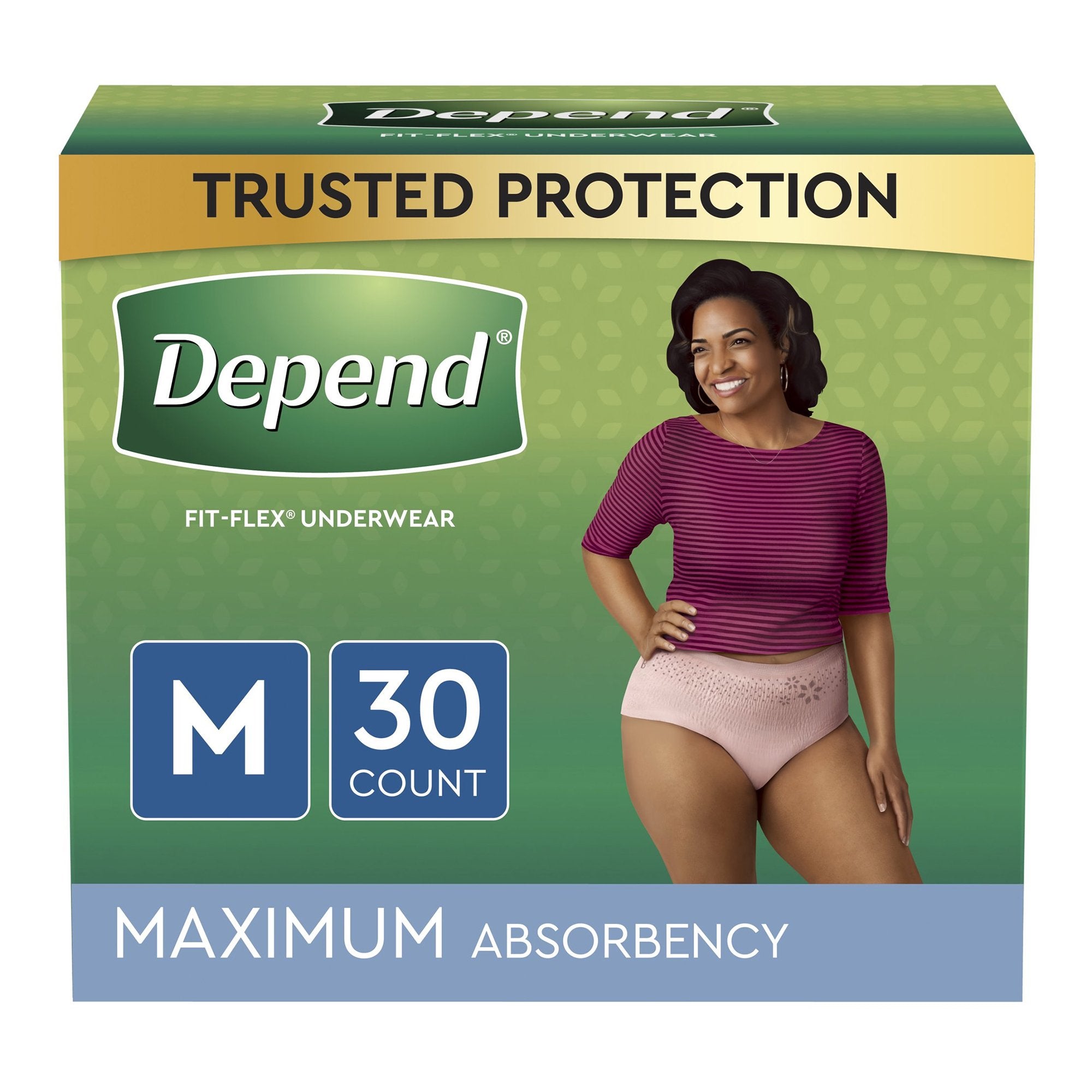 Depend® Fit-Flex® Maximum Absorbent Underwear, Medium (30 Units)