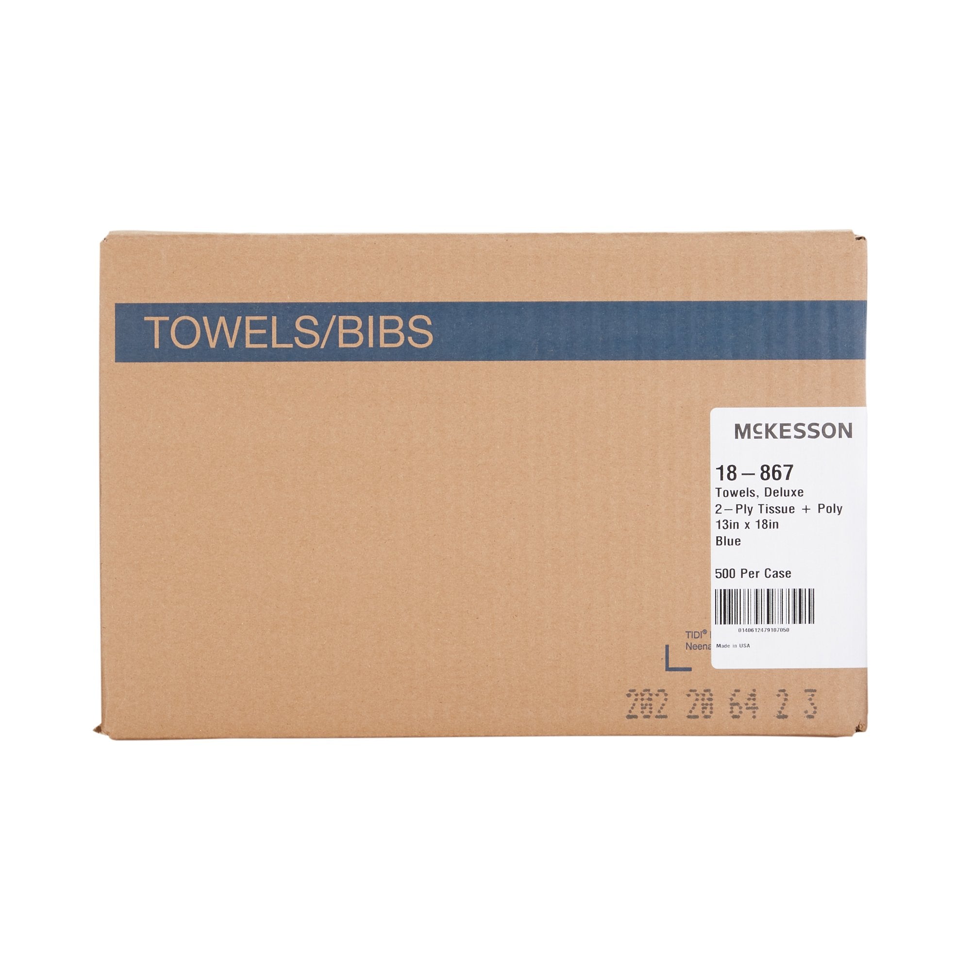 McKesson Nonsterile Blue Procedure Towels, 13 x 18 Inch (500 Units)