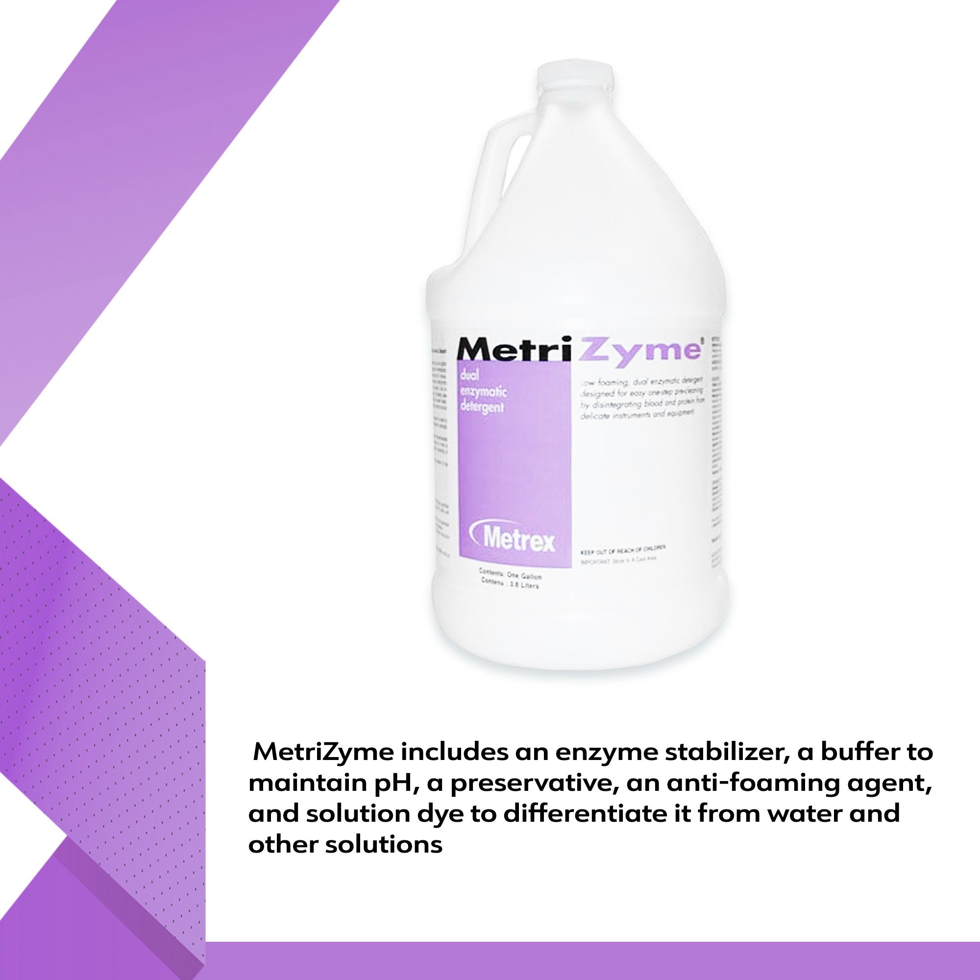 MetriZyme® Dual Enzymatic Instrument Detergent, 1 gal Jug (1 Unit)