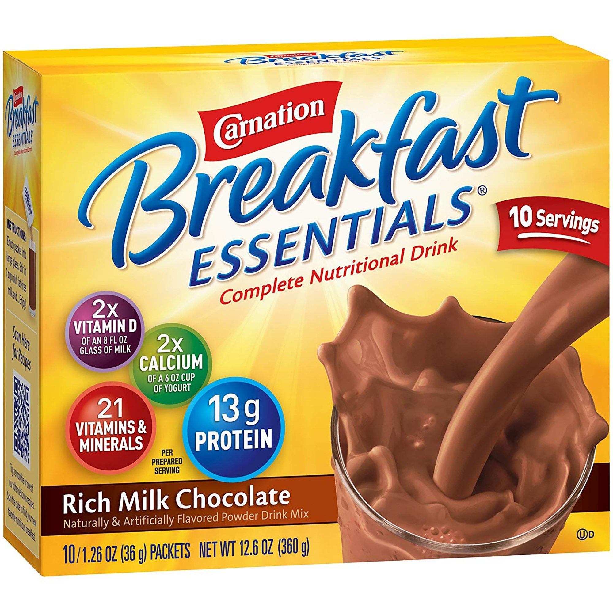 Carnation Breakfast Essentials® Chocolate Nutritional Drink (10 Units)