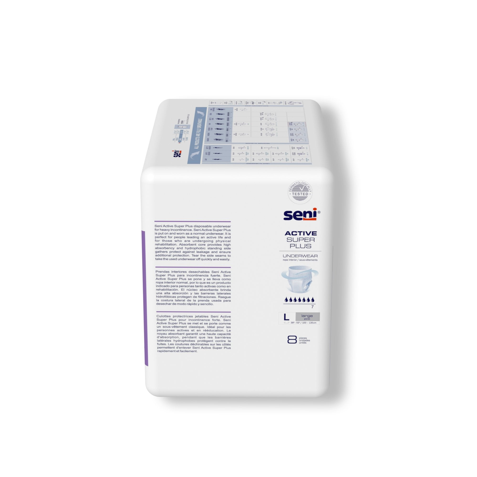 Seni® Active Super Plus Heavy Absorbent Underwear, Large (8 Units)