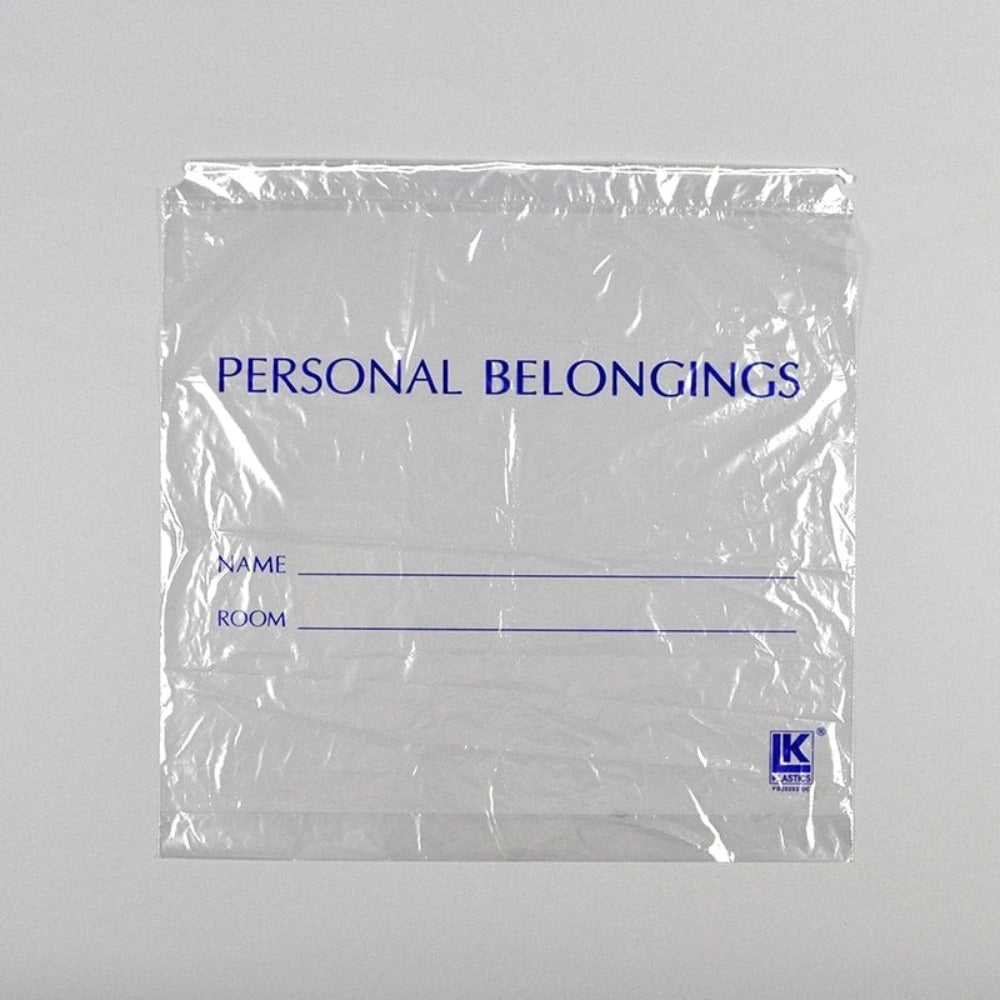 Personal Belongings Bag 20 X 20 Inch LDPE Drawstring Closure Clear (250 Units)