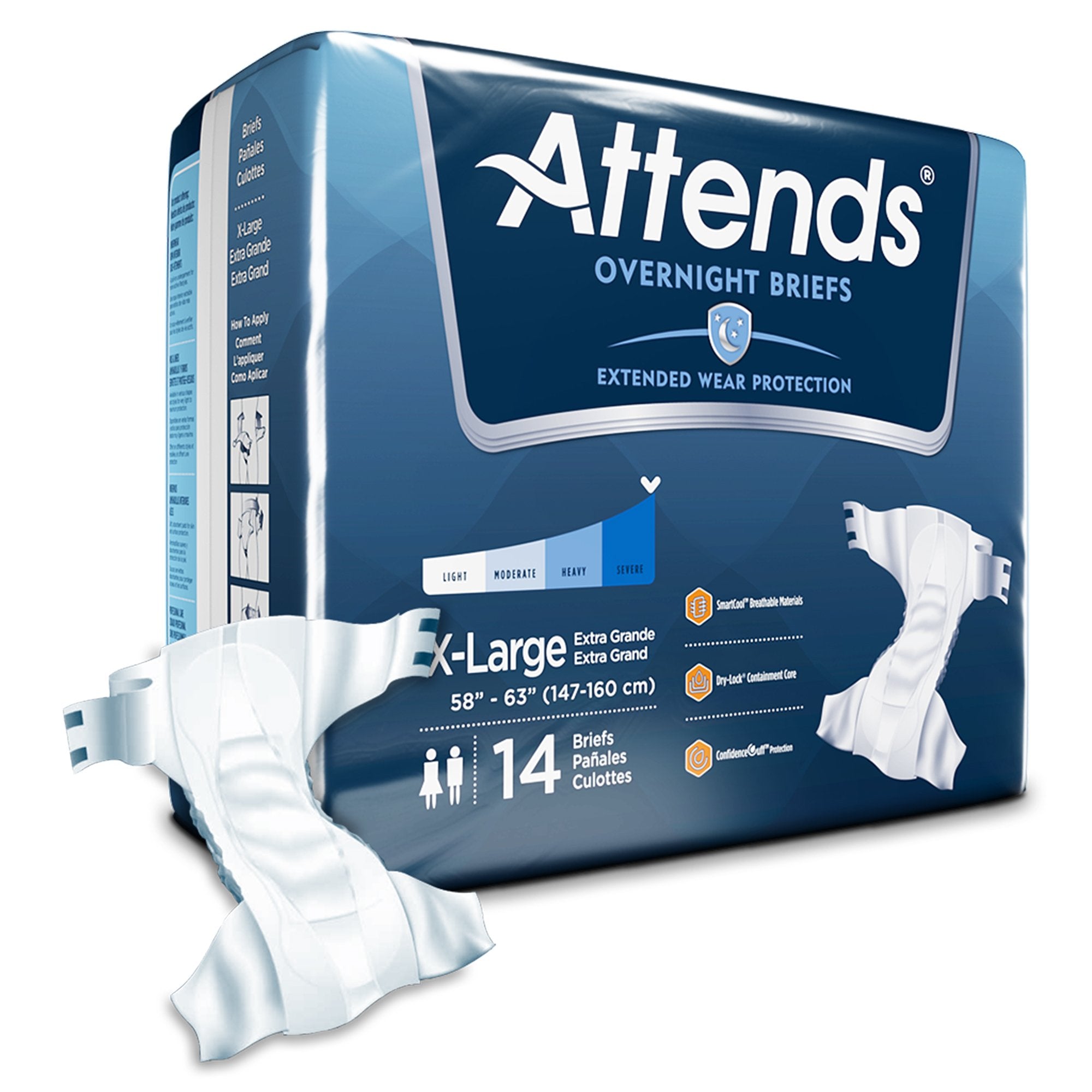 Attends® Briefs with Overnight Protection, X-Large (14 Units)