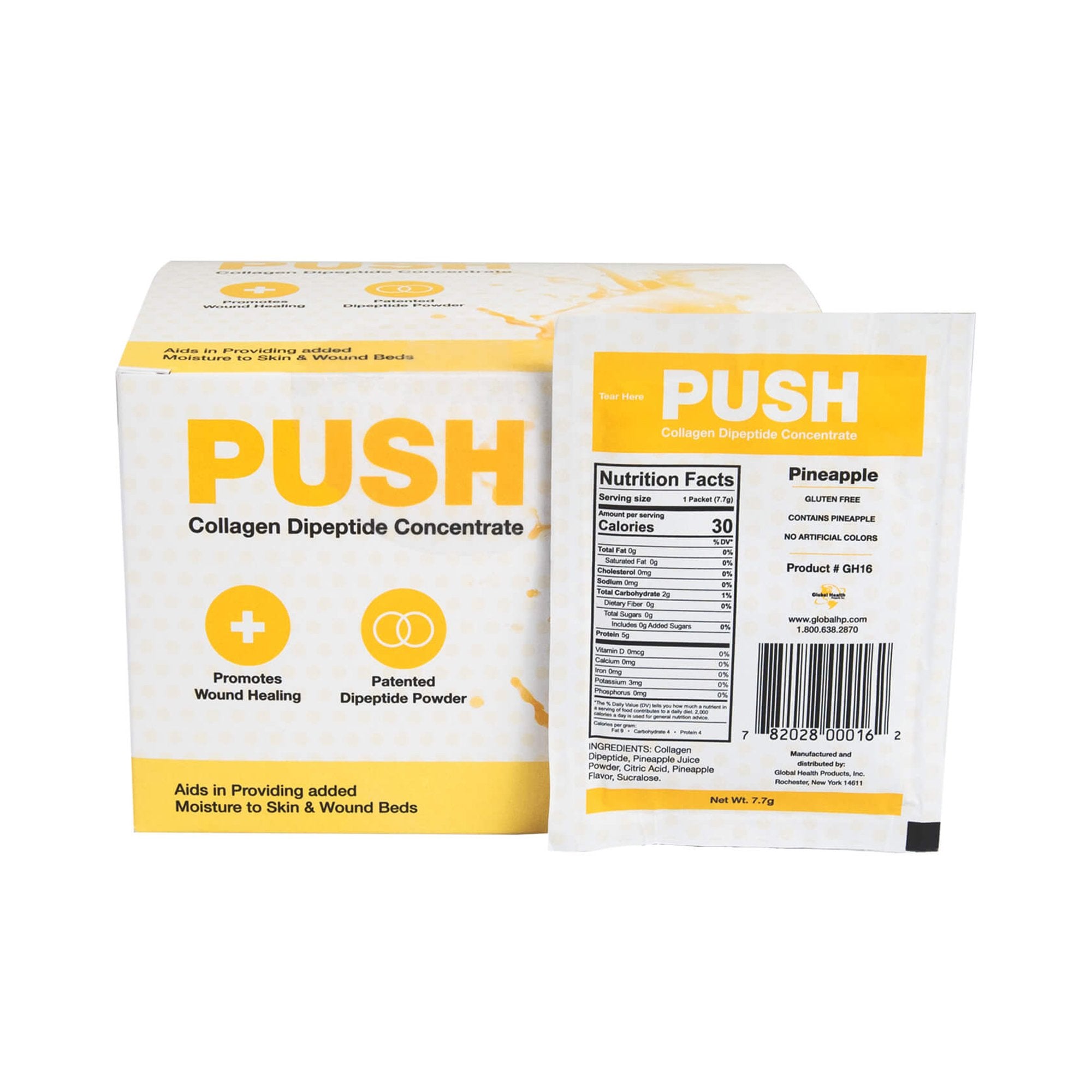 PUSH Collagen Dipeptide Concentrate, Pineapple Flavor (30 Units)