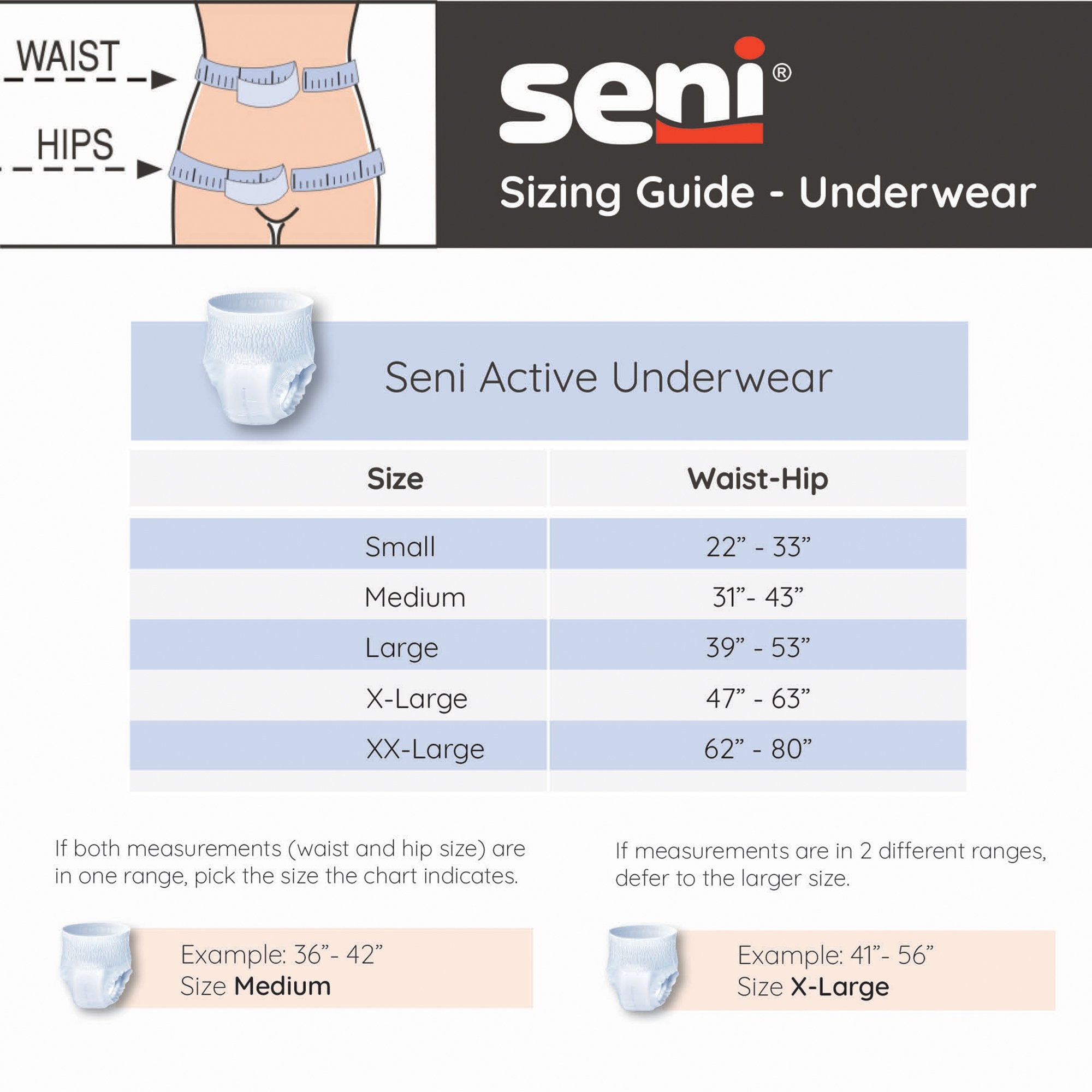 Seni® Active Super Moderate to Heavy Absorbent Underwear, Large (18 Units)