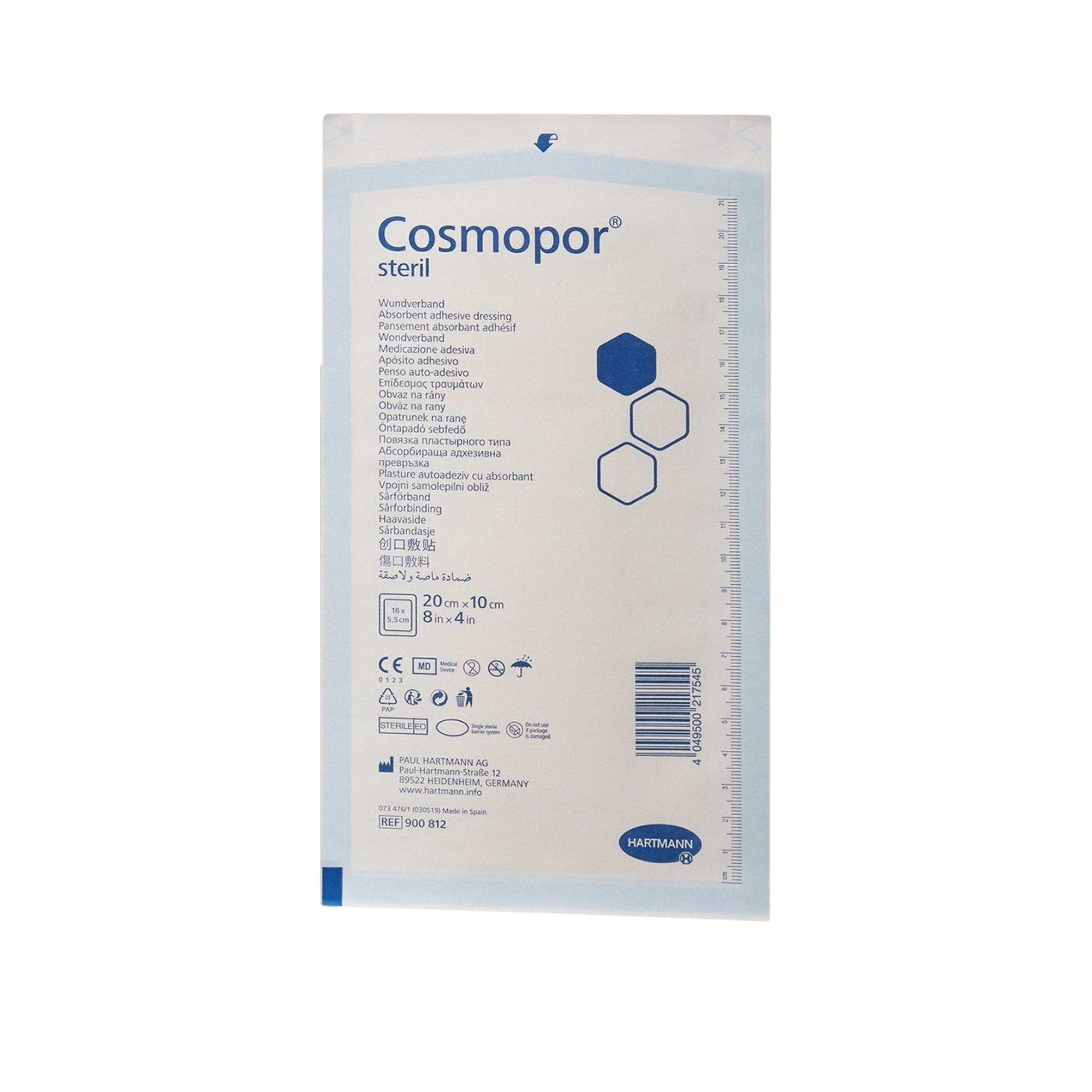 Cosmopor® Adhesive Dressing, 4 x 8 Inch (25 Units)