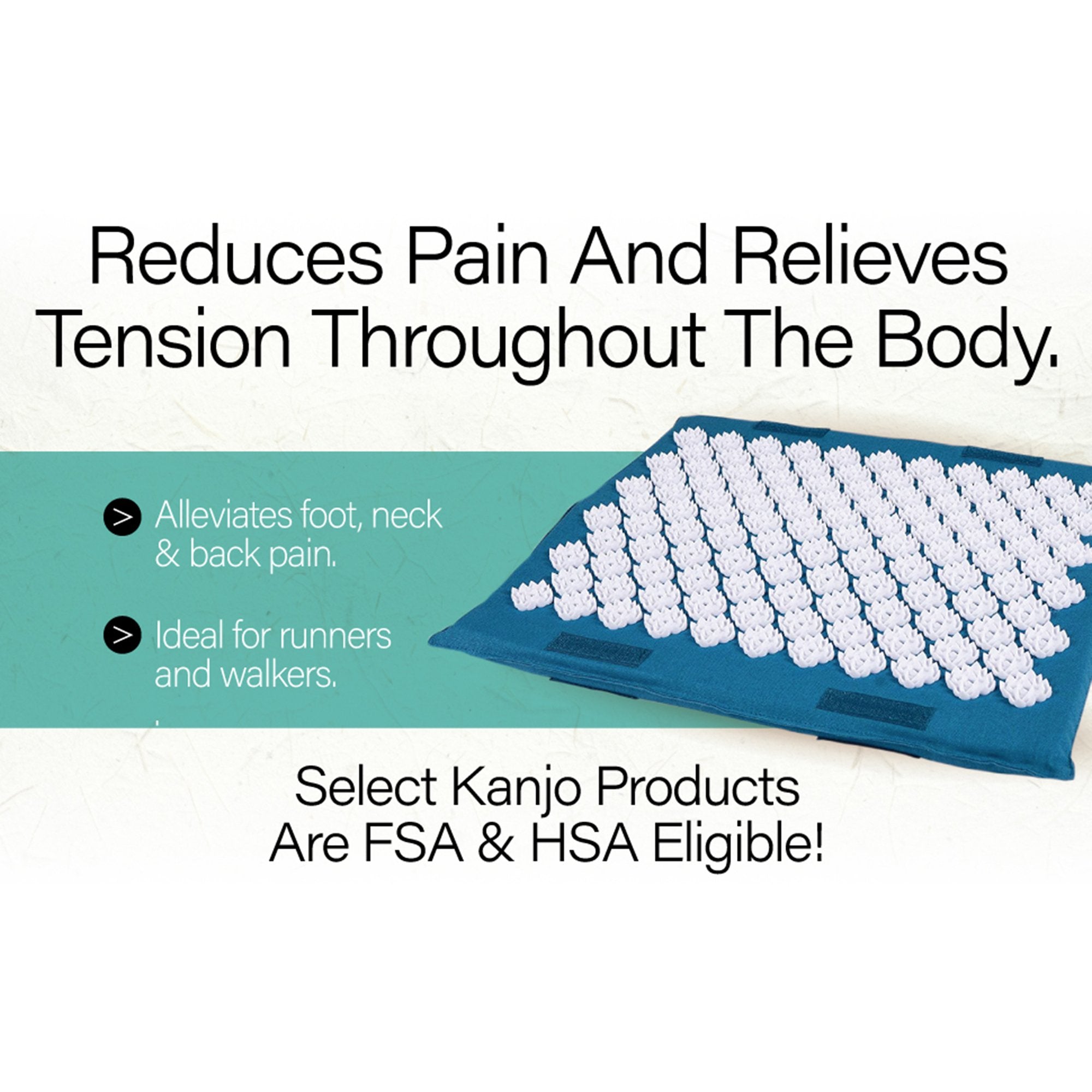 Kanjo Acupressure Memory Foam Foot Mat, Teal (20 Units)