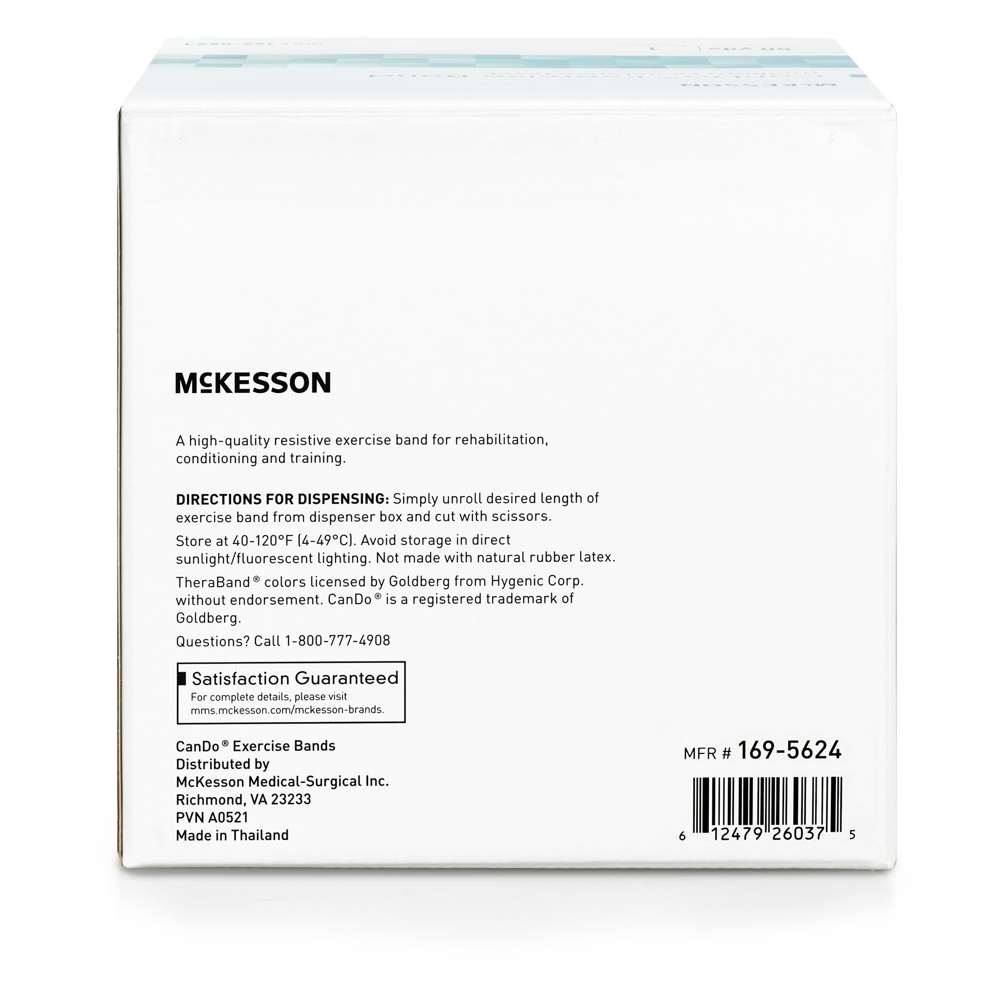 McKesson Exercise Resistance Band, Blue, 5 Inch x 50 Yard, Heavy Resistance (1 Unit)
