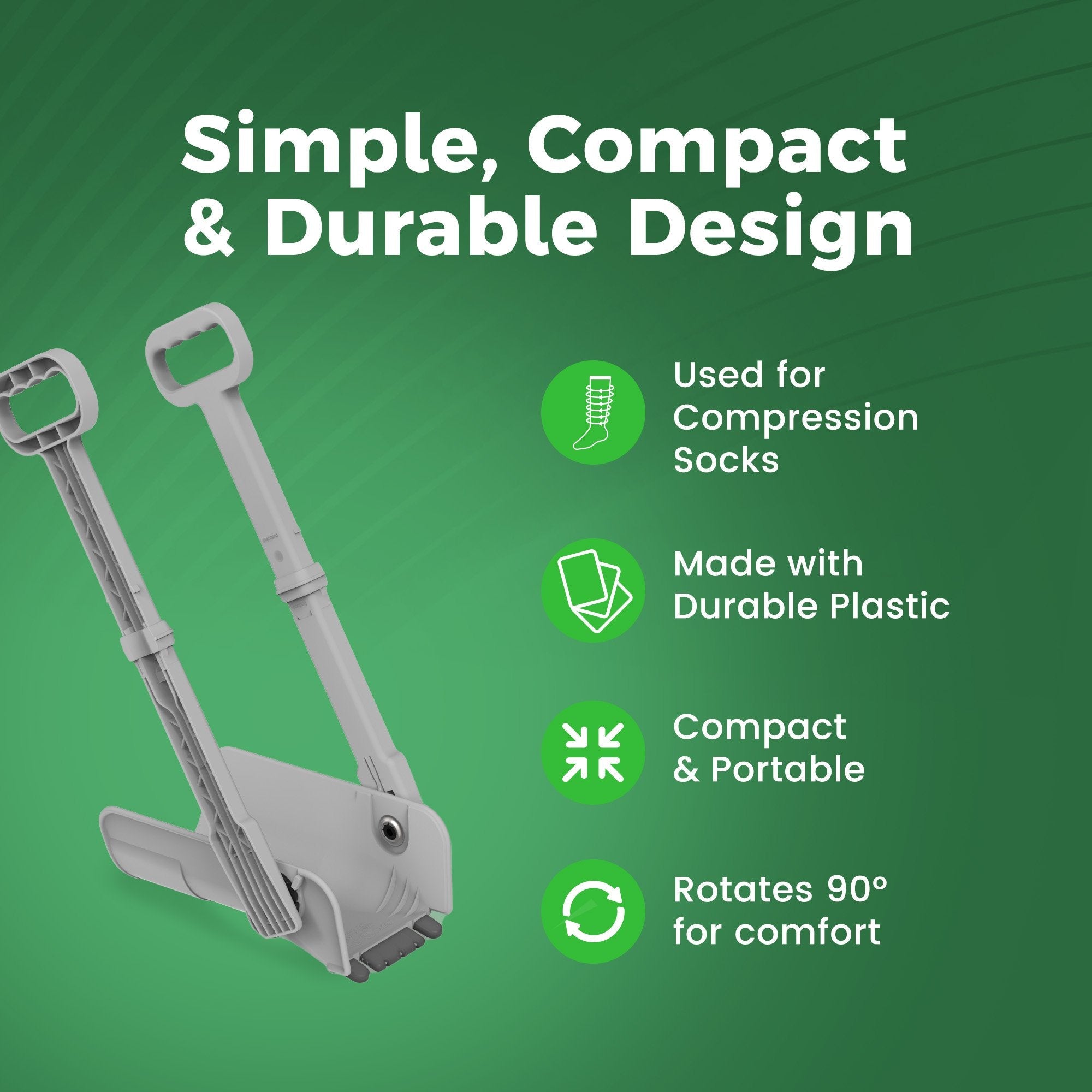 Reach Right Compression Sock Aid Device, Long Shoe Horn, Dressing Hook (1 Unit)