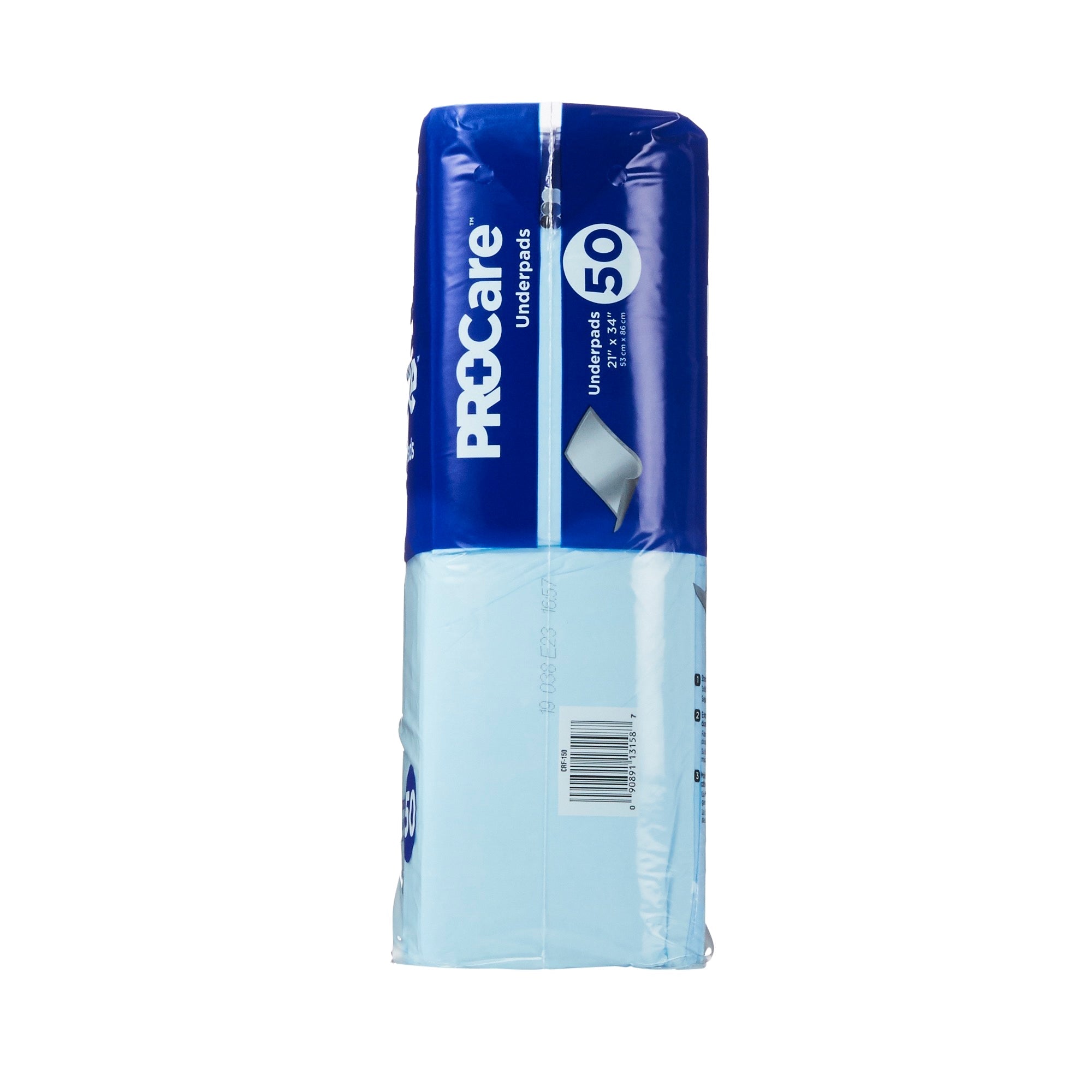 ProCare Incontinence Underpads: Moisture-Proof, Absorbent, 50-Pack, Blue