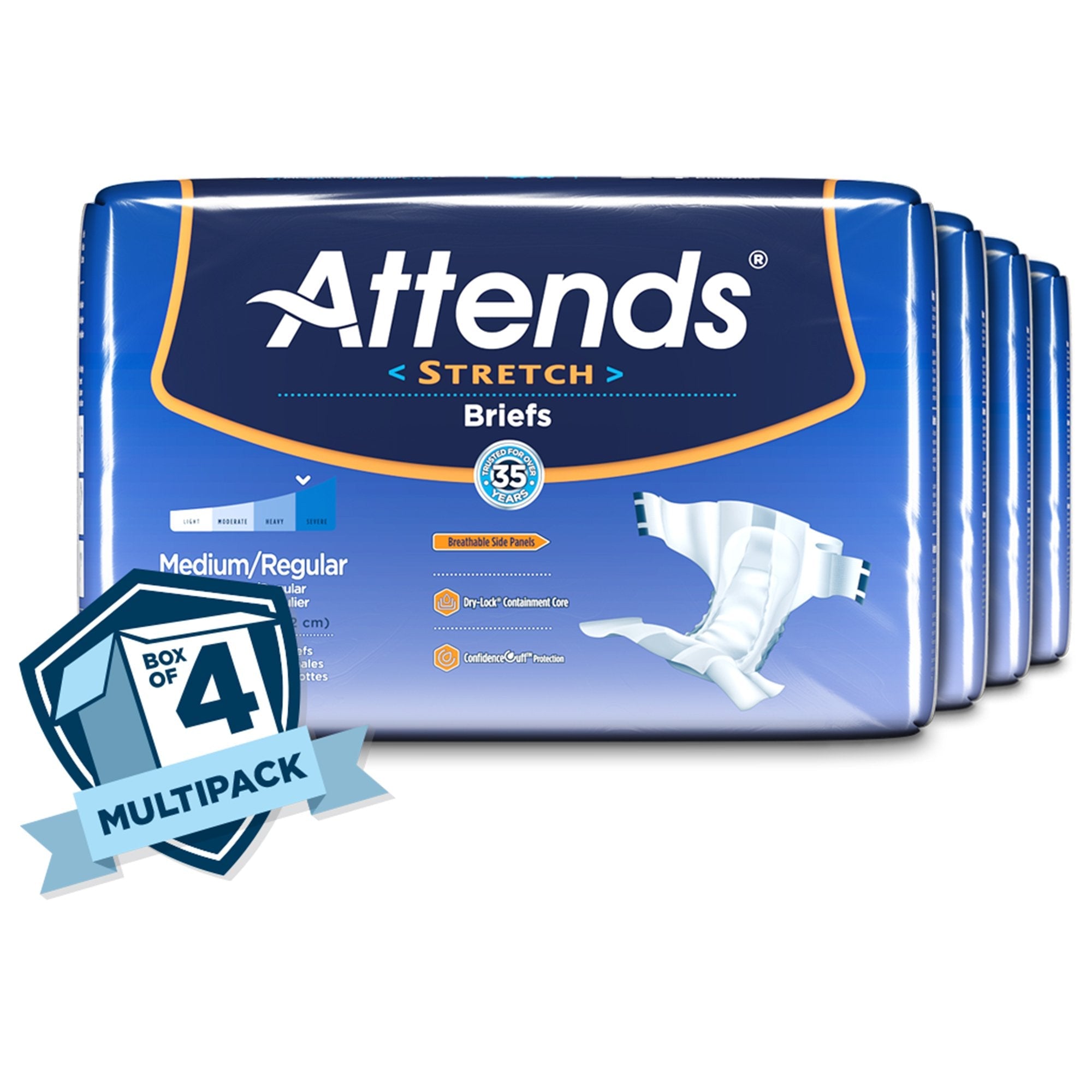 Attends® Stretch Briefs, Medium / Regular (24 Units)