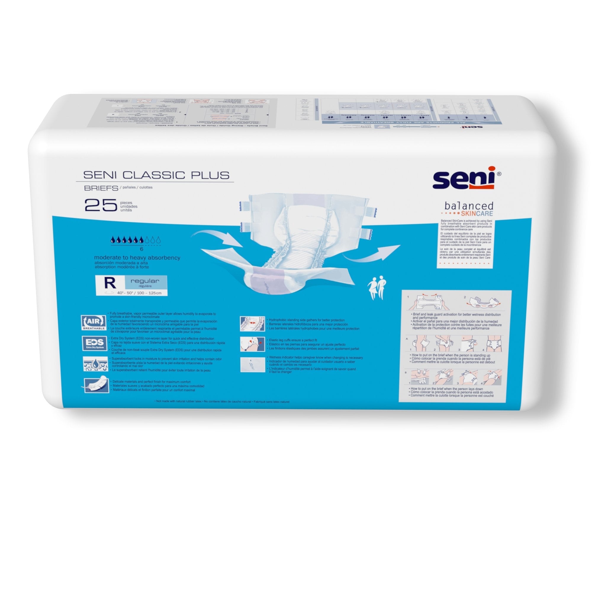 Seni® Classic Plus Moderate to Heavy Absorbency Incontinence Brief, Regular (25 Units)