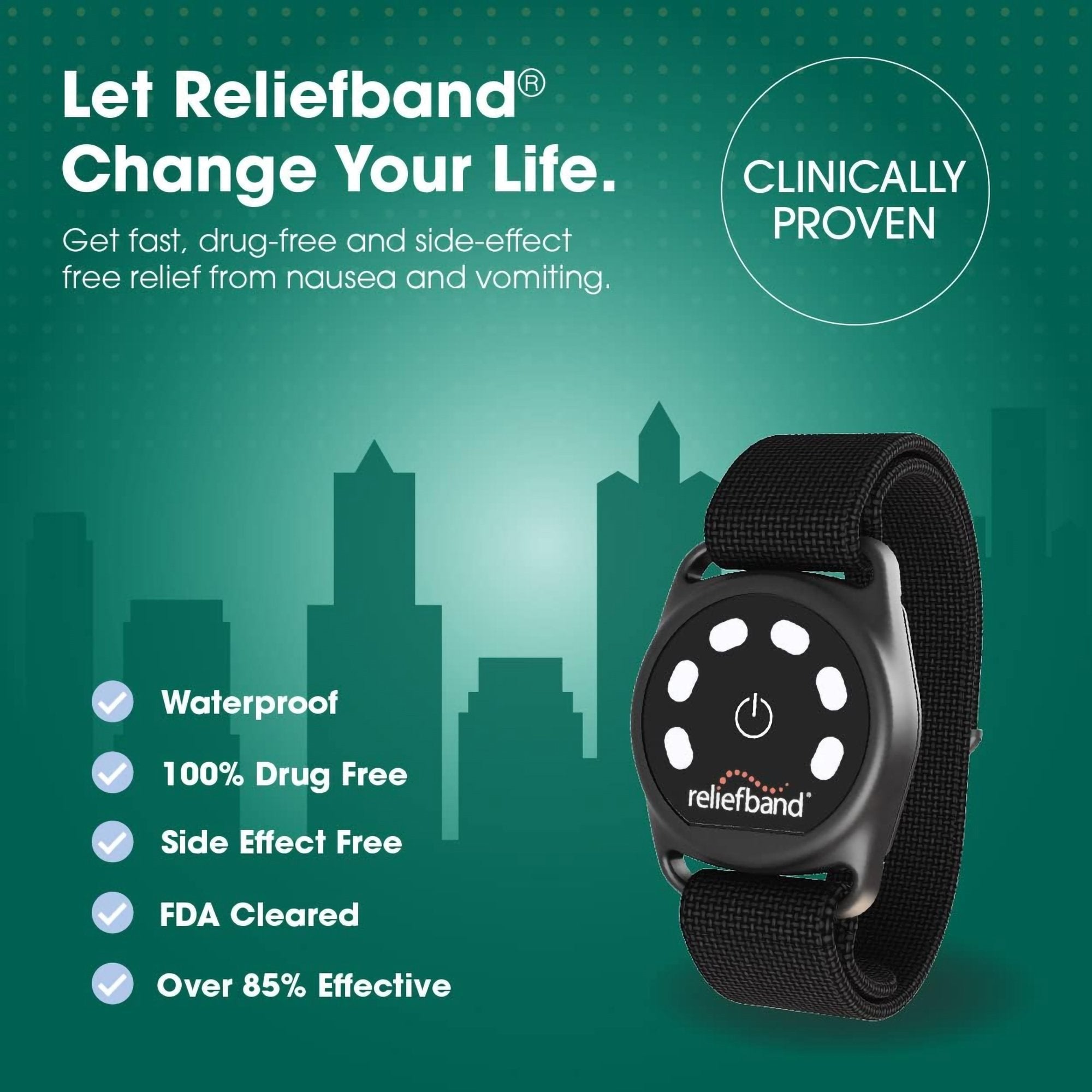 Reliefband® Sport Nausea Relief Wrist Band, Black (1 Unit)