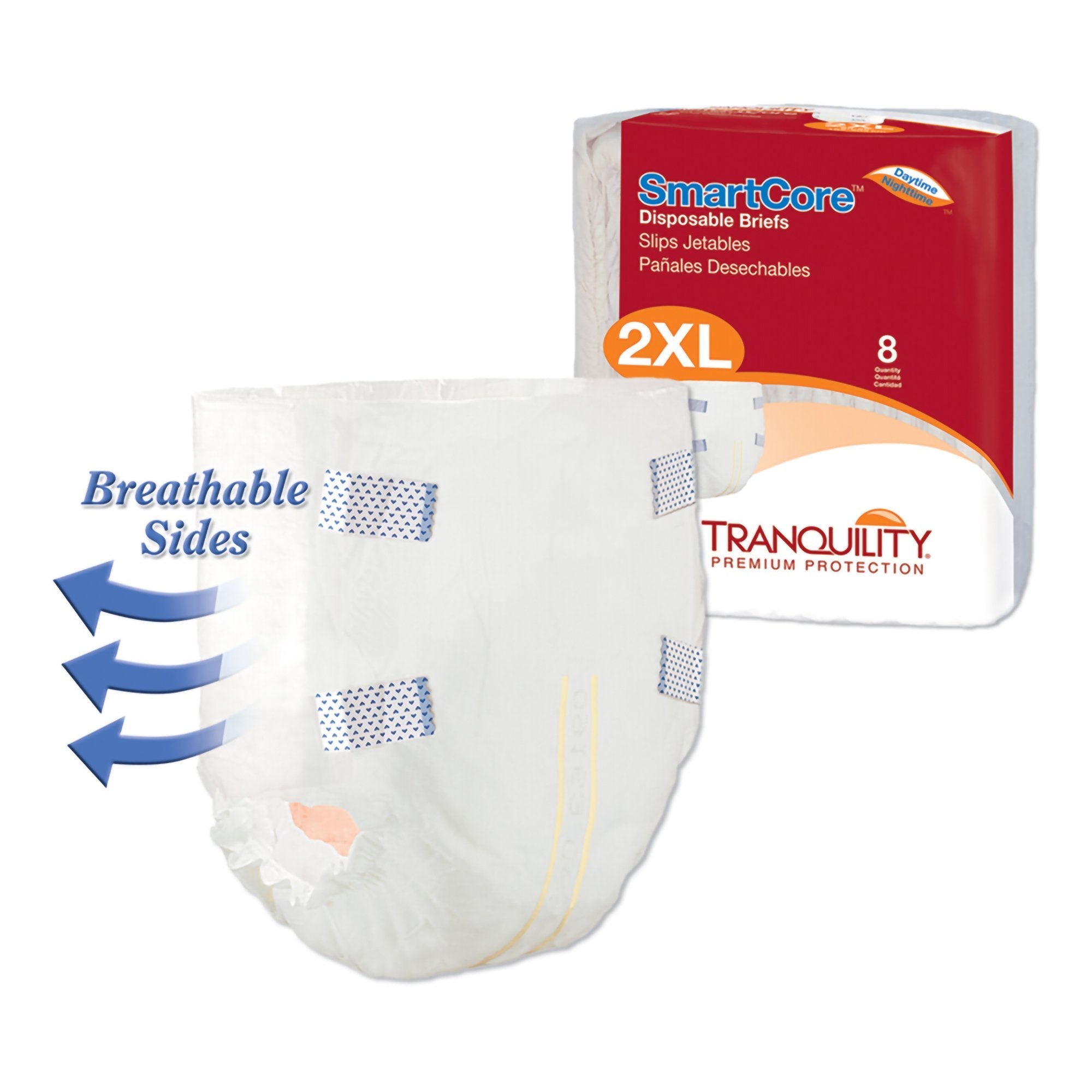 Tranquility SmartCore™ 2XL Incontinence Briefs - Max Protection (8-Pack)