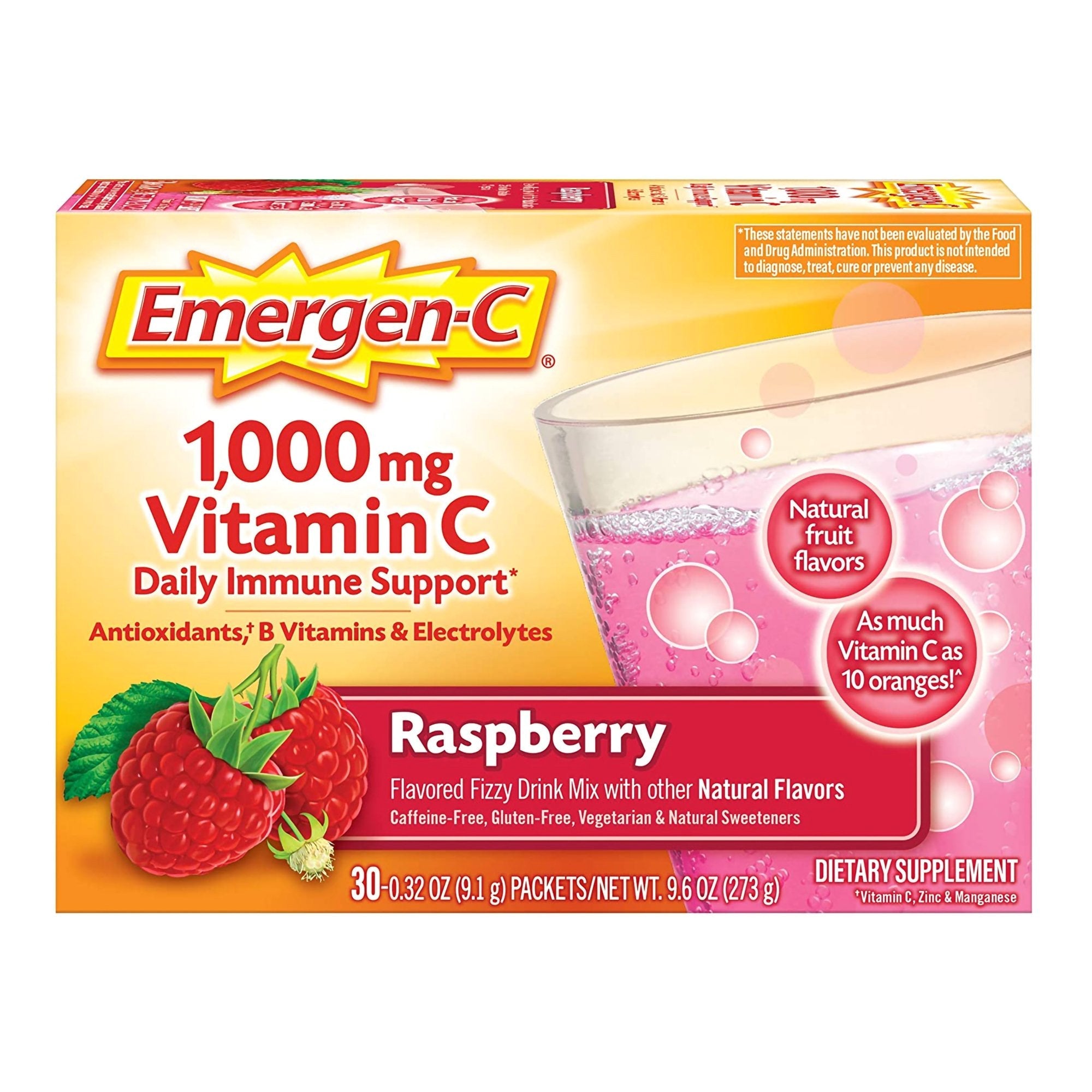 Emergen-C® Daily Immune Support, Raspberry Flavor (30 Units)