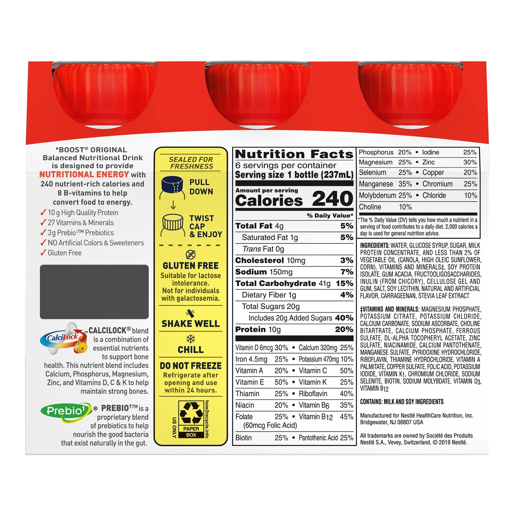 Boost® Original Strawberry Balanced Nutritional Drink, 8 oz. Bottle (6 Units)