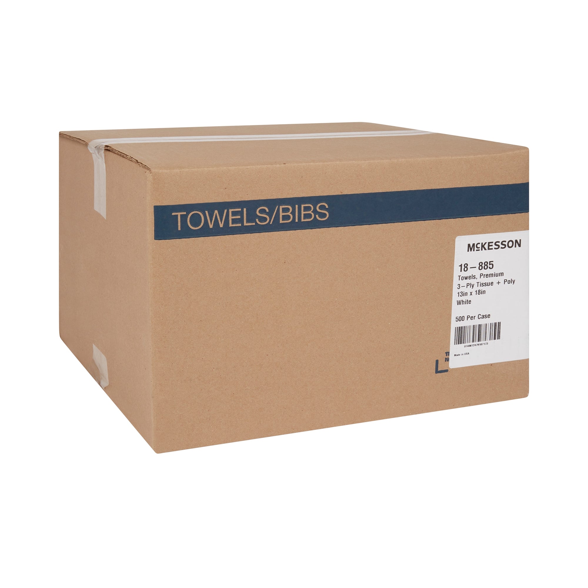McKesson 3-Ply Tissue Procedure Towels, Polybacked, 13x18" - 500 Pack