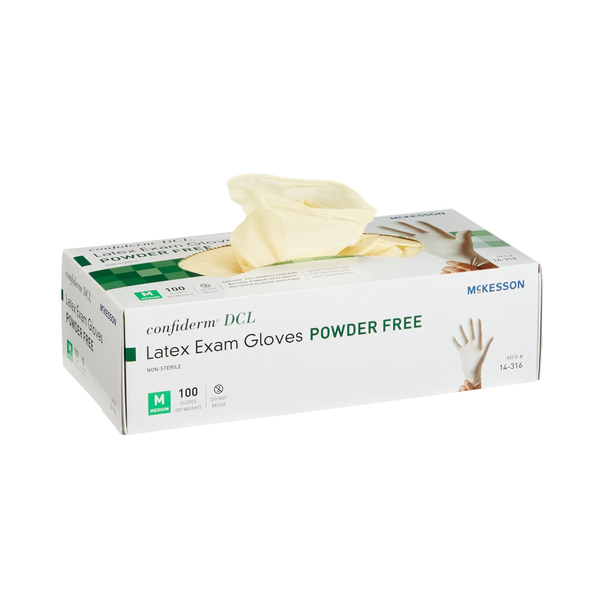 McKesson Confiderm® Latex Exam Glove, Medium, Ivory (100 Units)