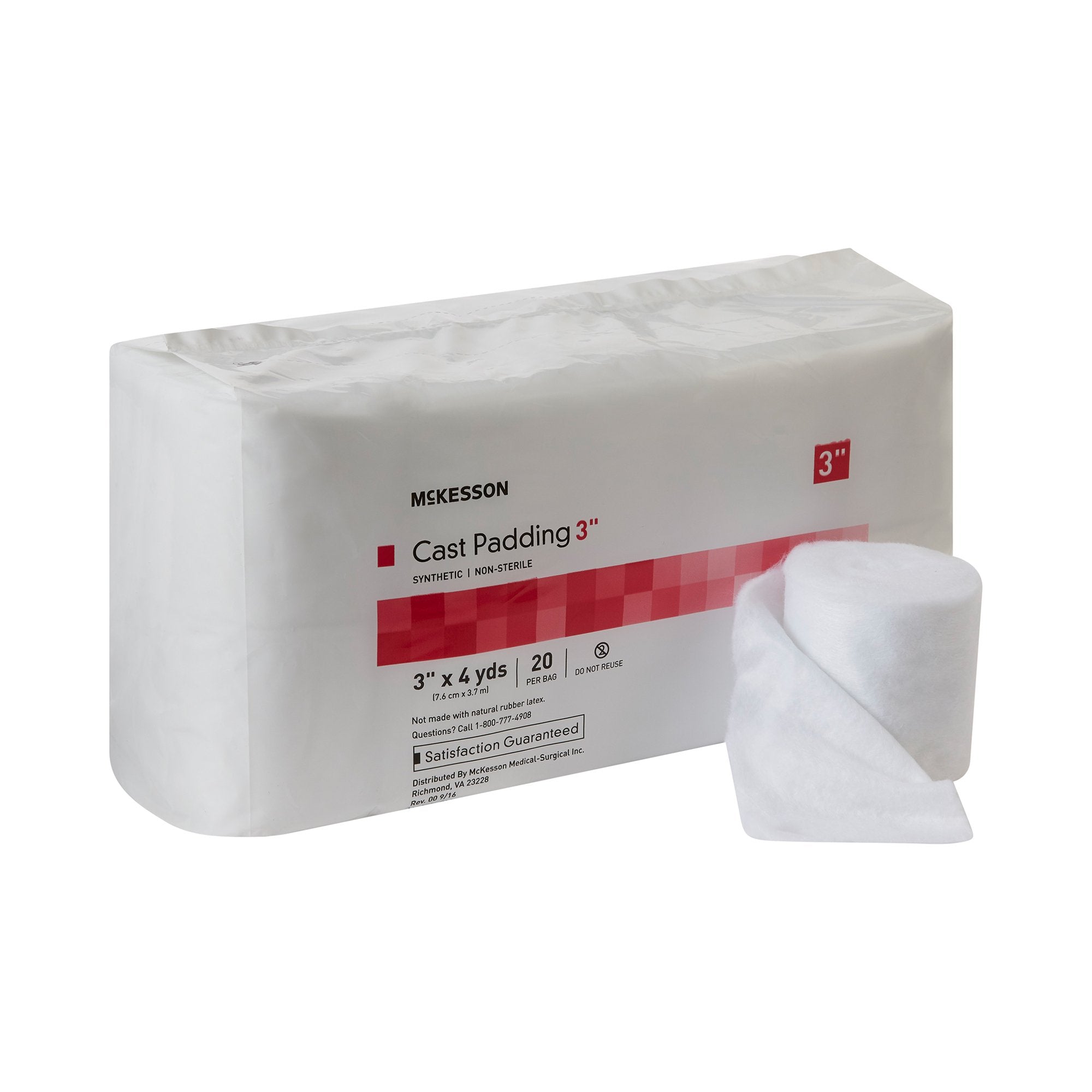 McKesson White Polyester Cast Padding, 3 Inch x 4 Yard (20 Units)