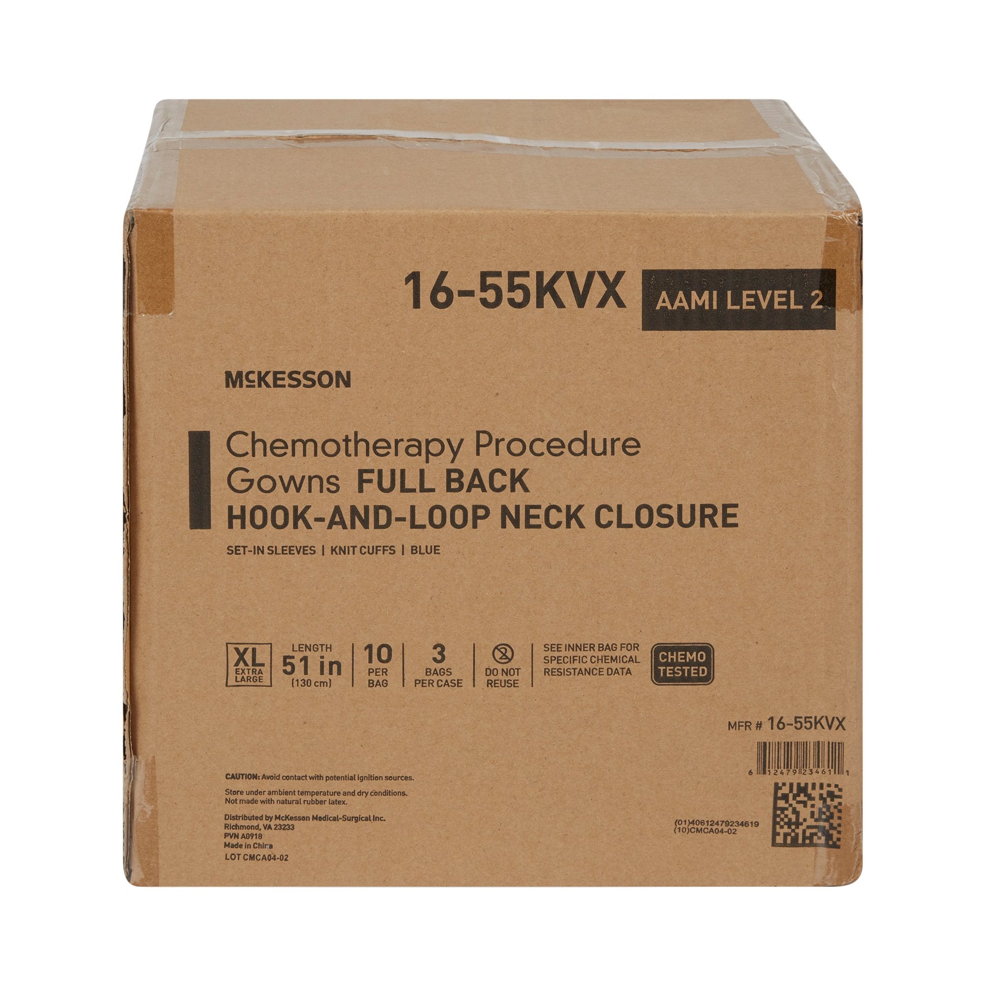 McKesson Full Back Chemotherapy Procedure Gown, Extra Large (30 Units)