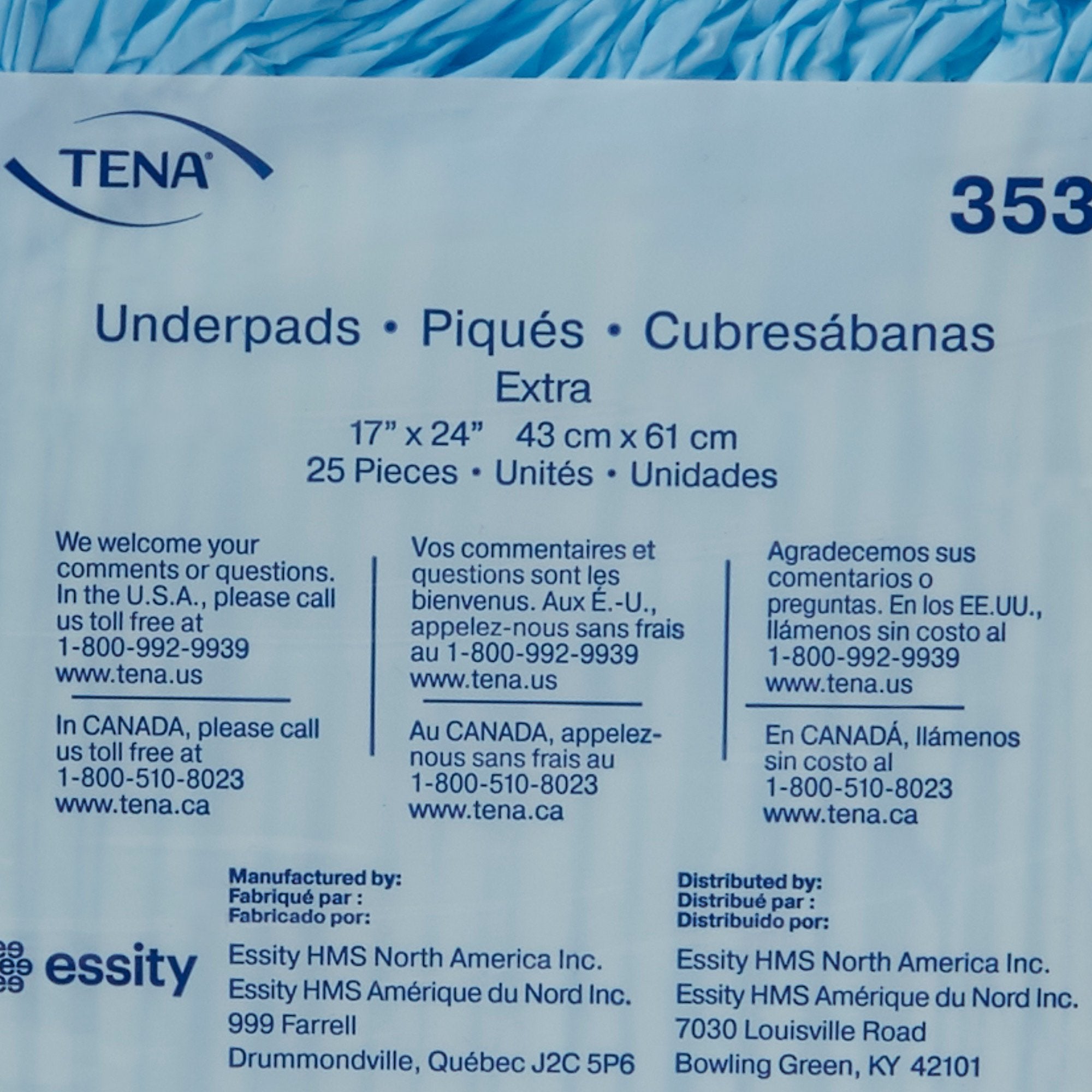 Tena® Extra Underpad, 17 x 24 Inch (1 Unit)
