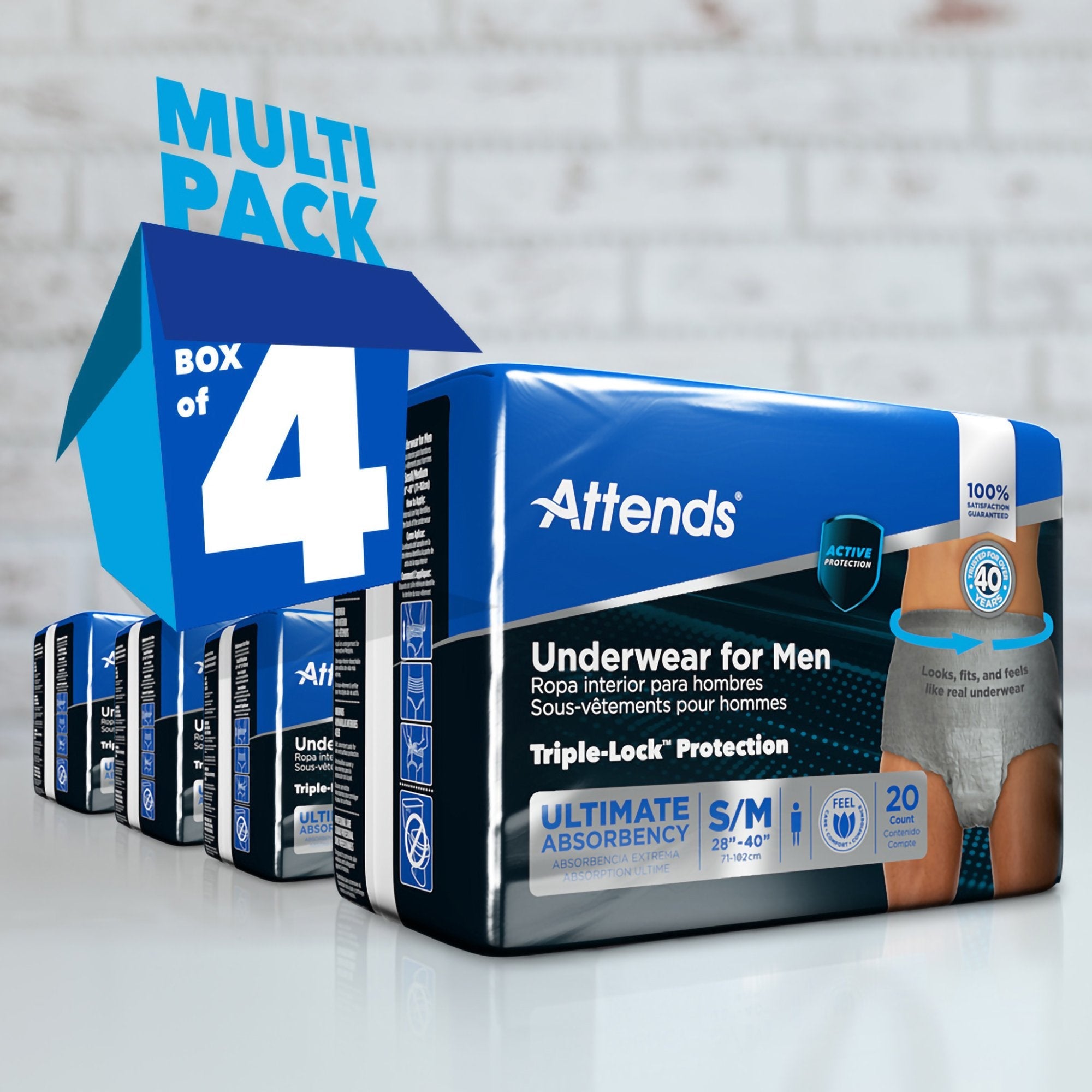 Attends® Discreet Men's Underwear, Level 5, Small / Medium (20 Units)