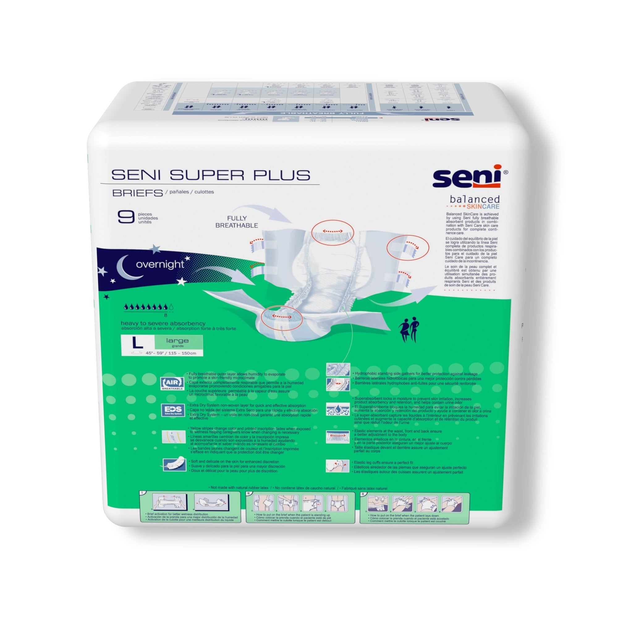 Seni® Super Plus Heavy to Severe Absorbency Incontinence Brief, Large (9 Units)