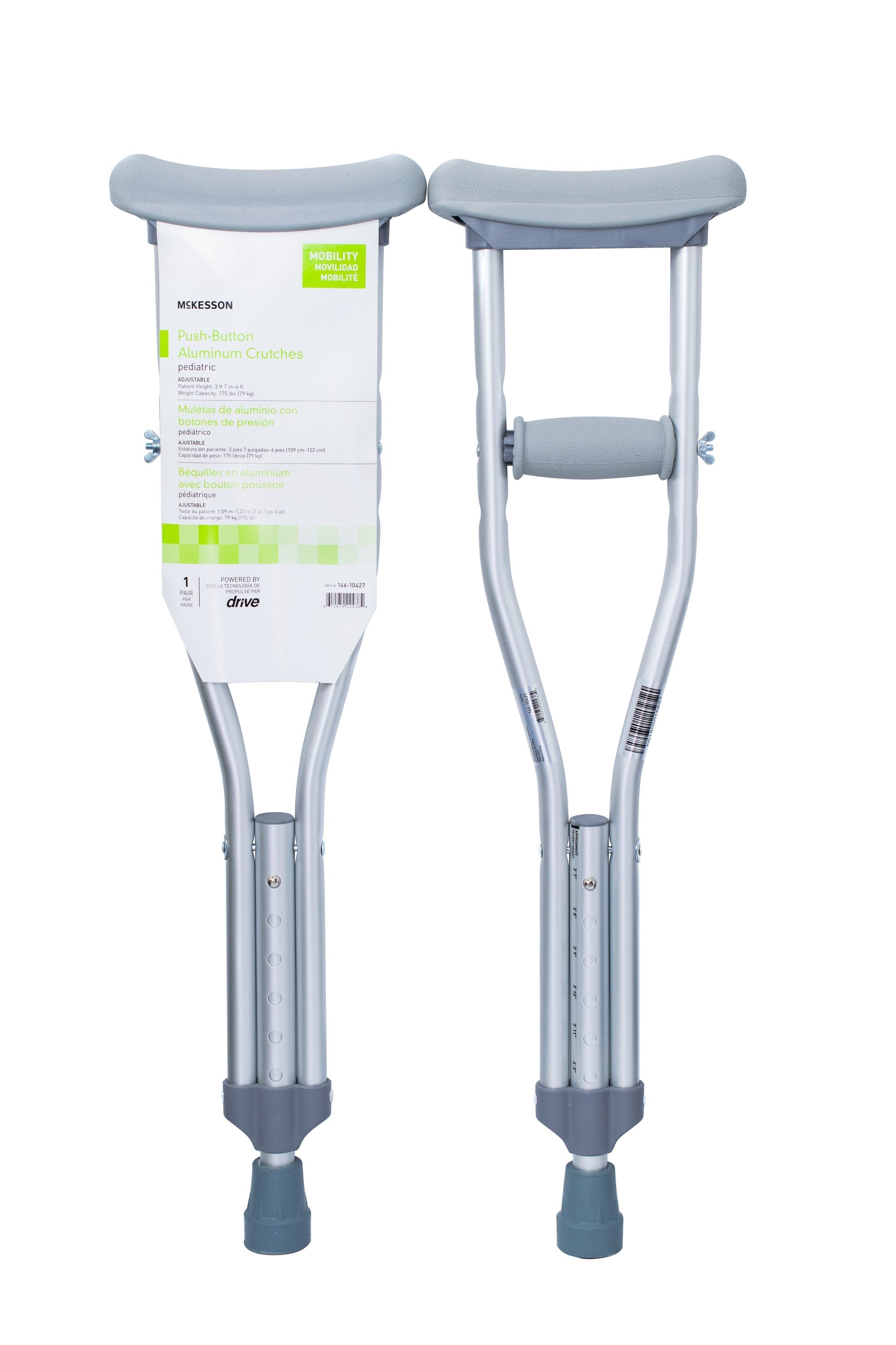 McKesson Underarm Crutches for Children 3'7" to 4' in Height (10 Units)