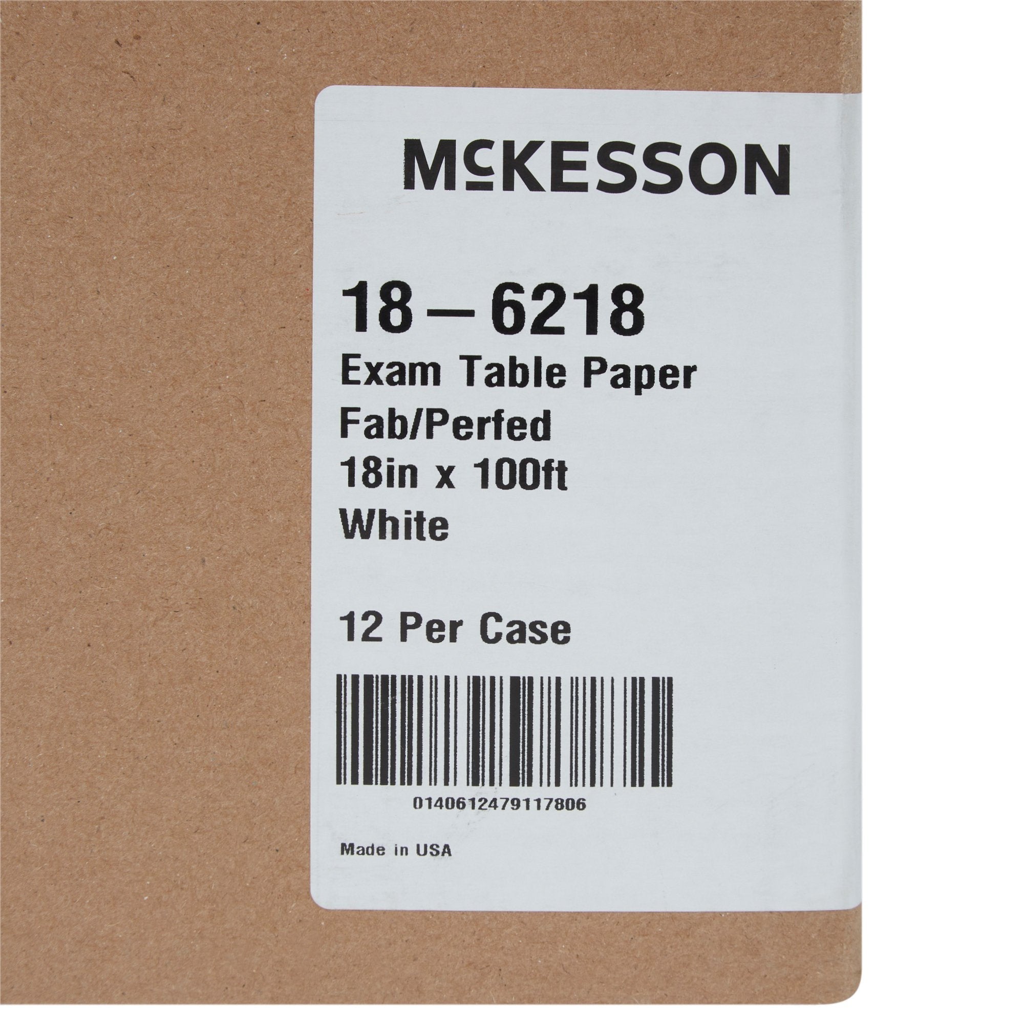 McKesson Crepe Table Paper, 18 Inch x 100 Foot, White (12 Units)