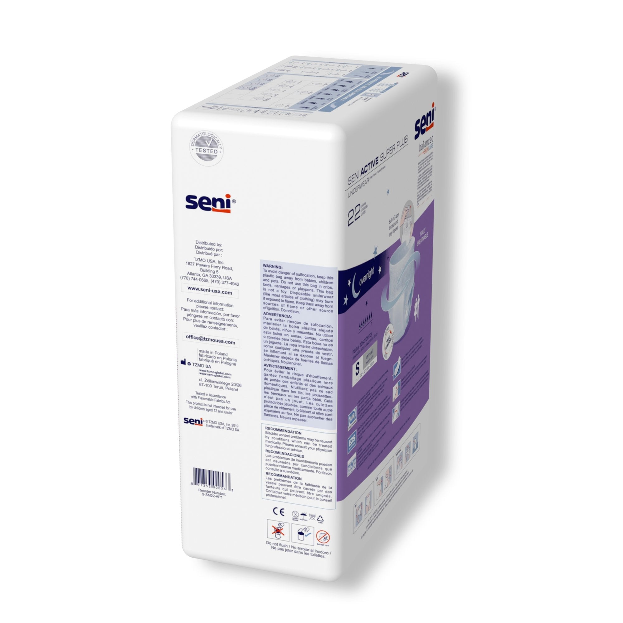 Seni® Active Super Plus Heavy Absorbent Underwear, Small (22 Units)