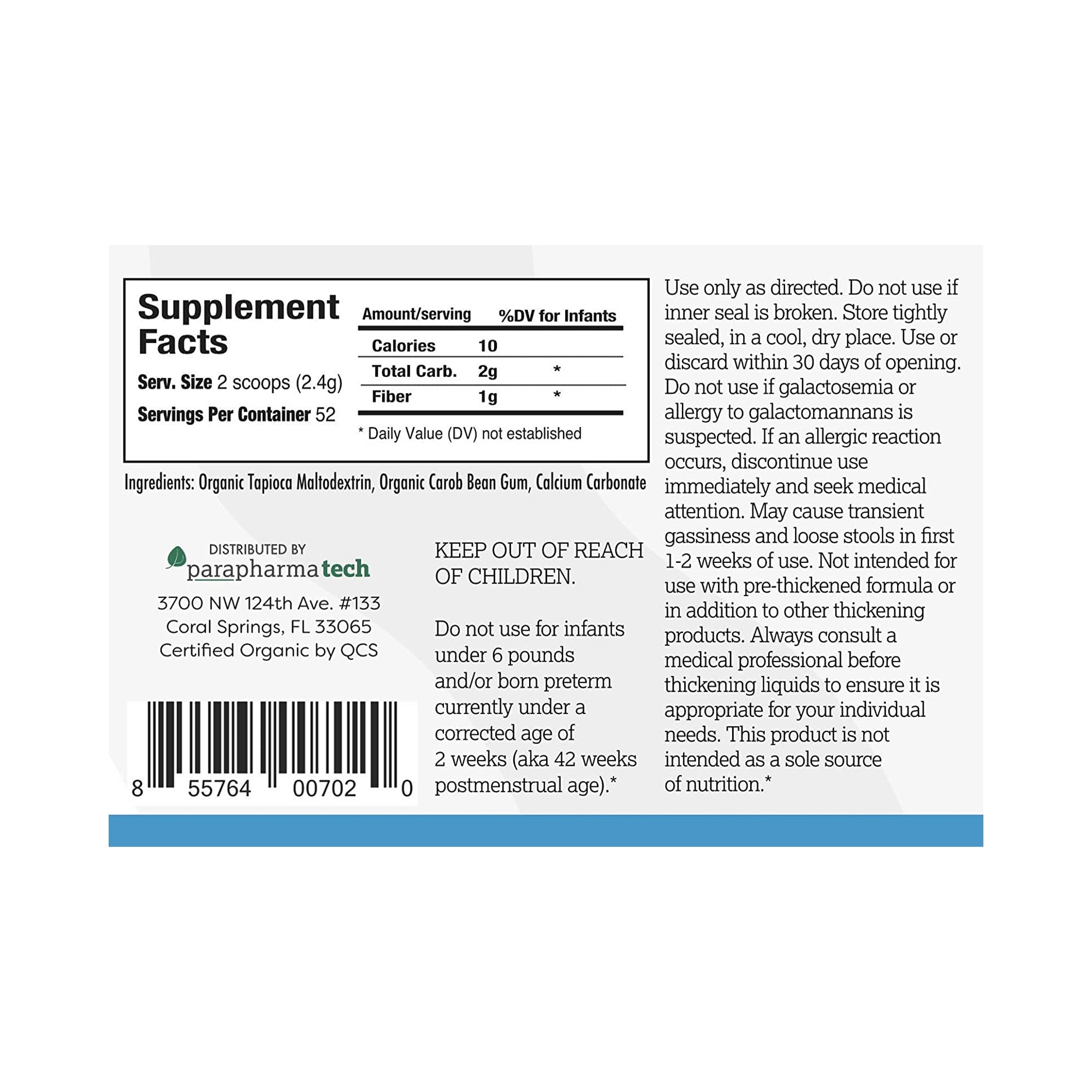 Gelmix® Infant Thickener for Formula & Breast Milk, 4.4 oz Unflavored Powder