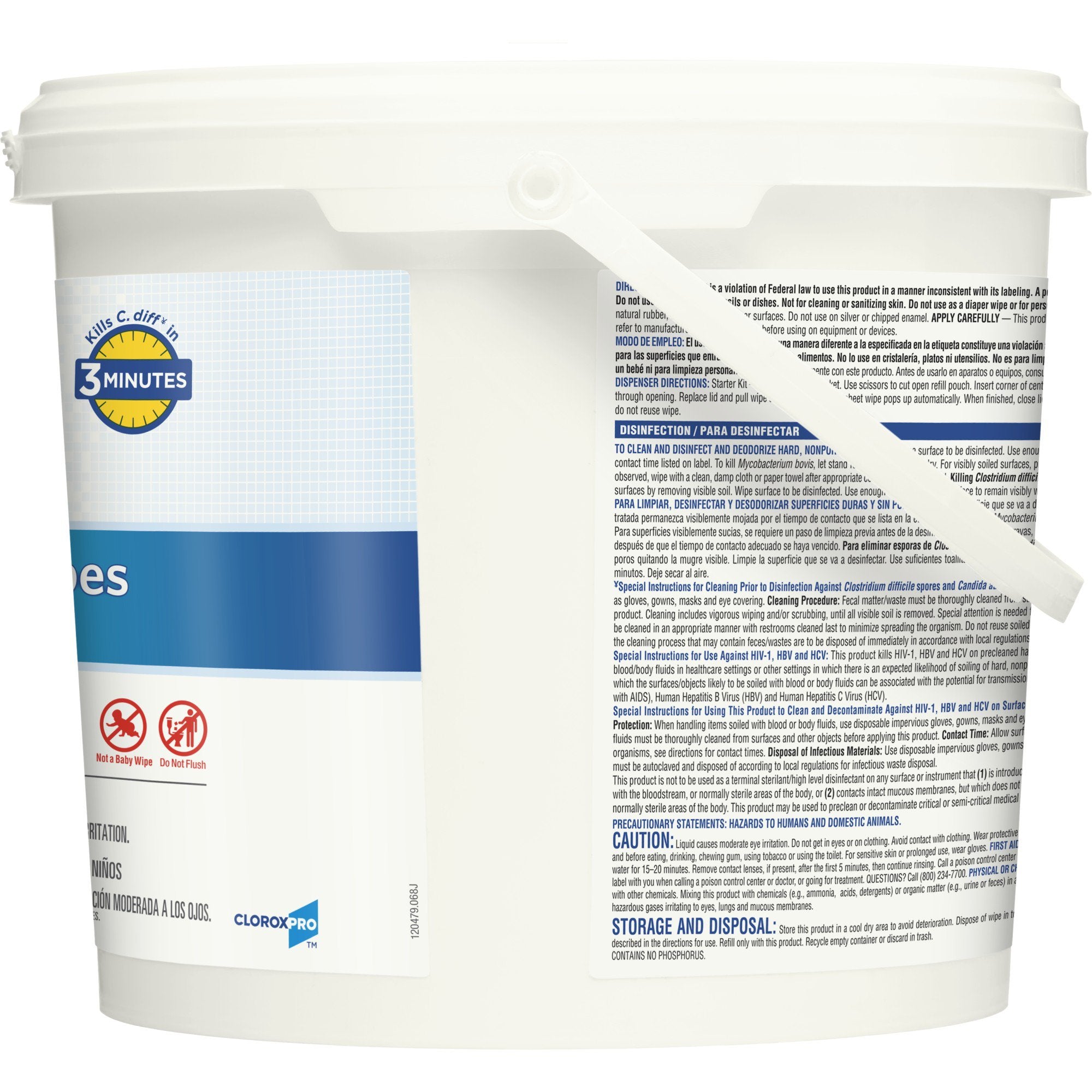 Clorox Healthcare Surface Disinfectant Cleaner, Chlorine Scent, Nonsterile, 12″ x 12″, Pail (1 Unit)