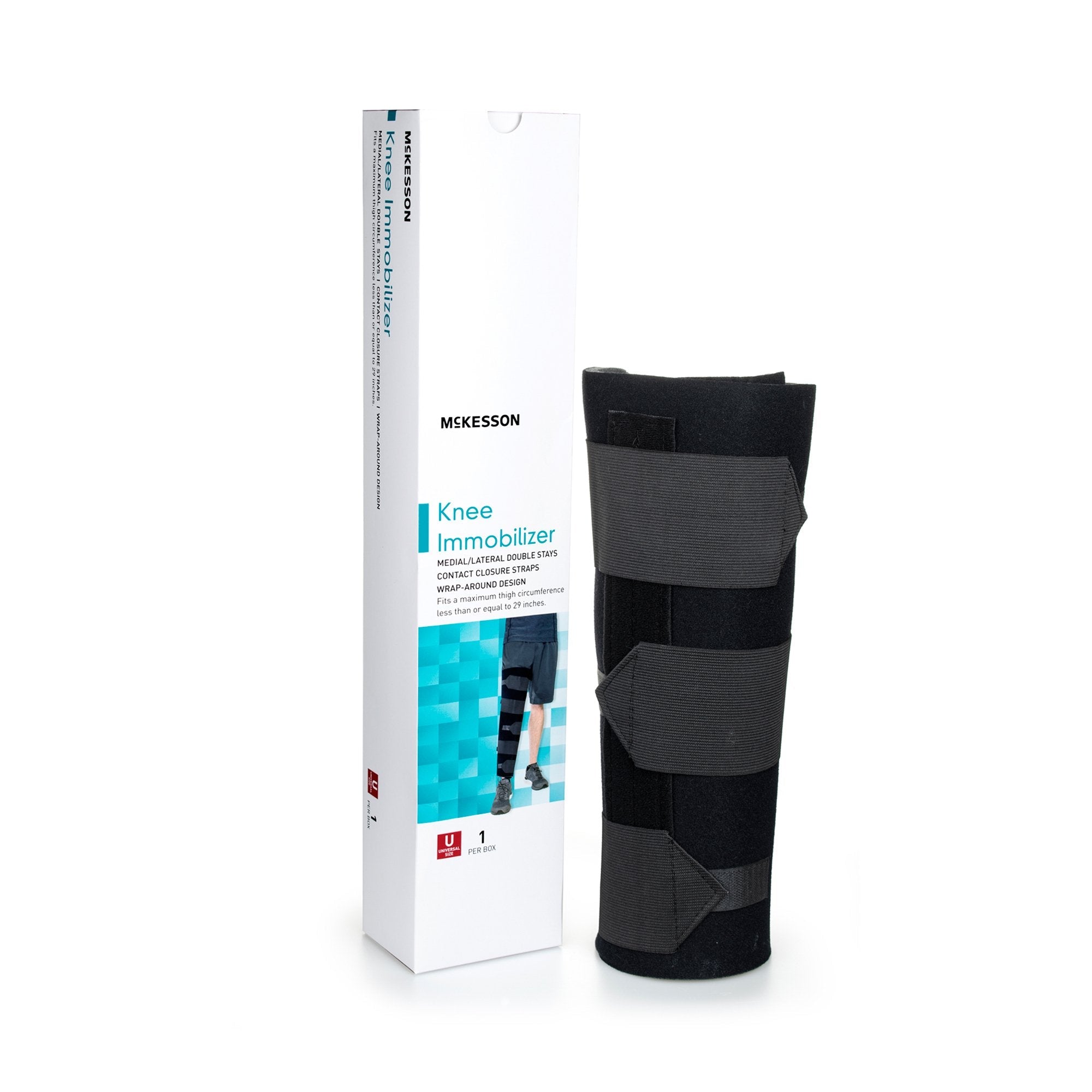 McKesson Knee Immobilizer, 12-Inch Length, One Size Fits Most (1 Unit)