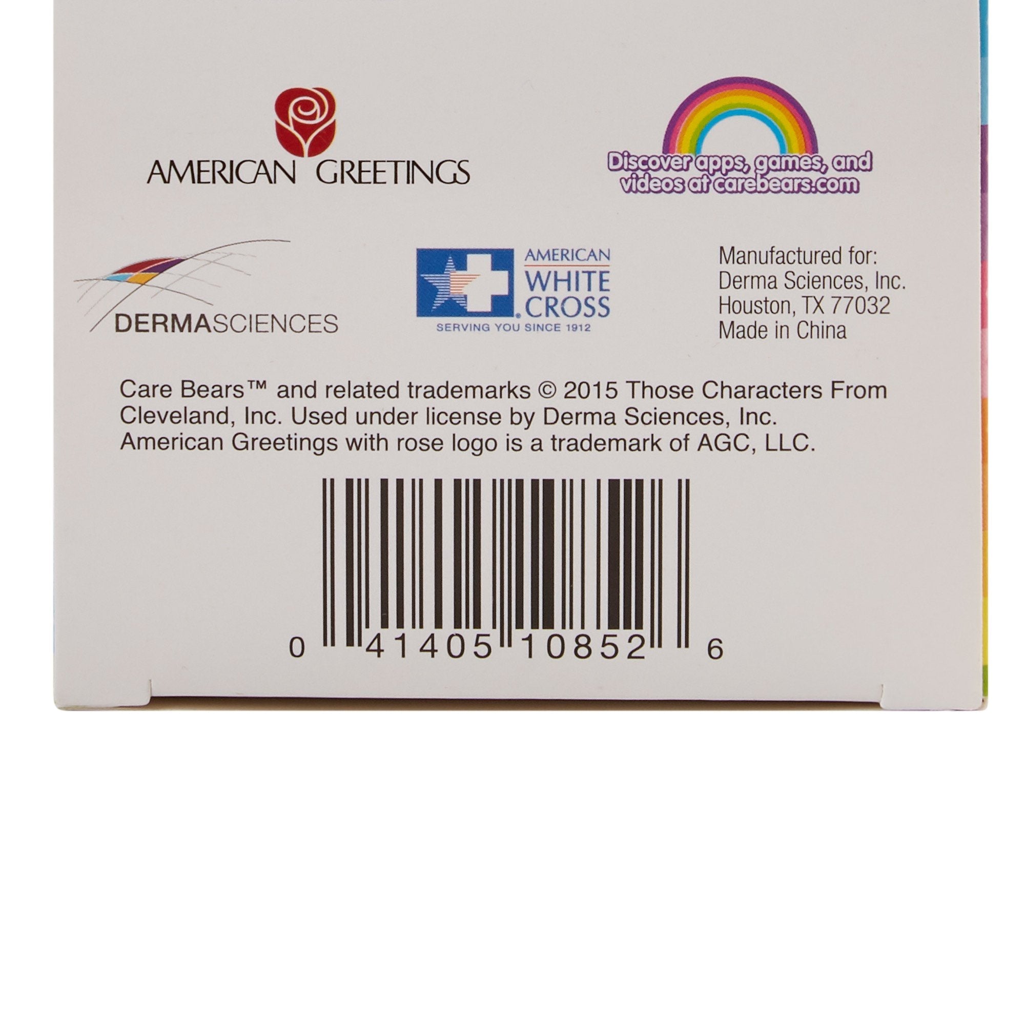 American® White Cross Stat Strip® Kid Design (Care Bears) Adhesive Strip, 3/4 x 3 Inch (100 Units)