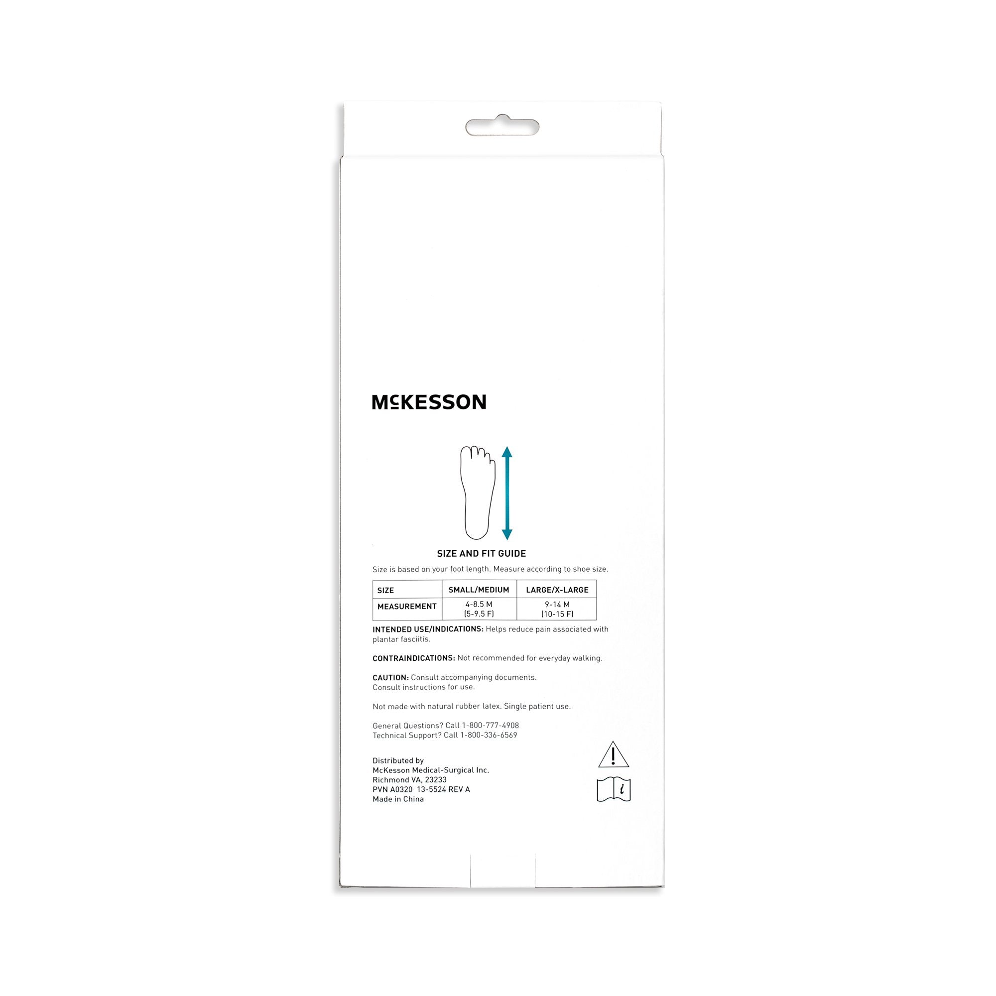 McKesson Low Profile Dorsal Night Splint, Small / Medium (1 Unit)