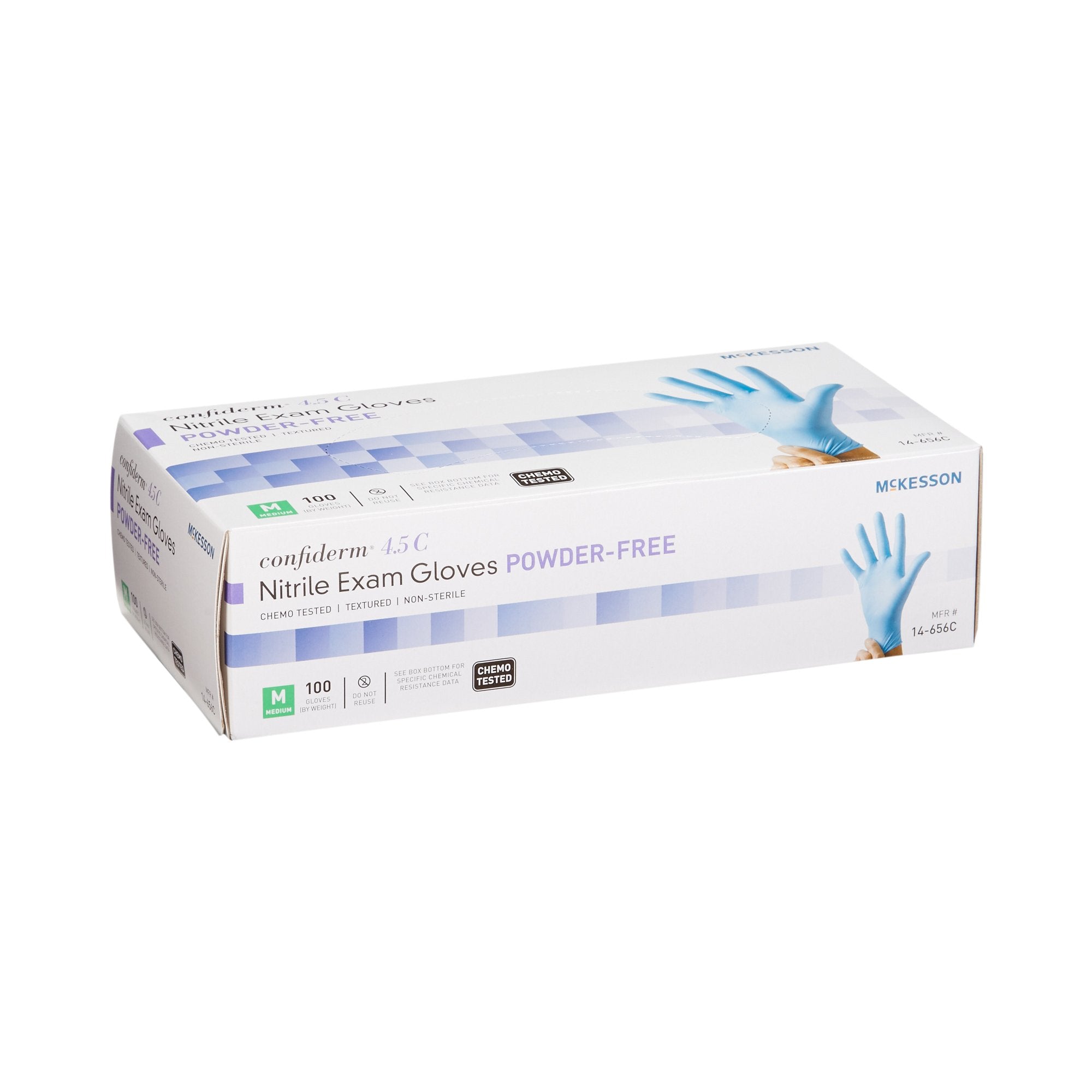 McKesson Confiderm 4.5C Nitrile Exam Gloves, Medium, Blue - 100 Pack